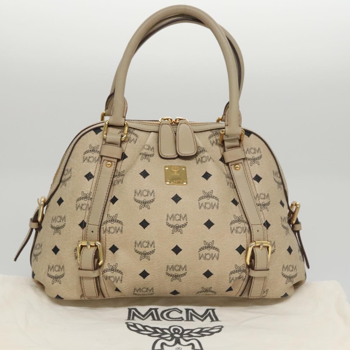 MCM Visetos Beige Canvas Handbag (Pre-Owned) Size ONE SIZE - 17 Thumbnail