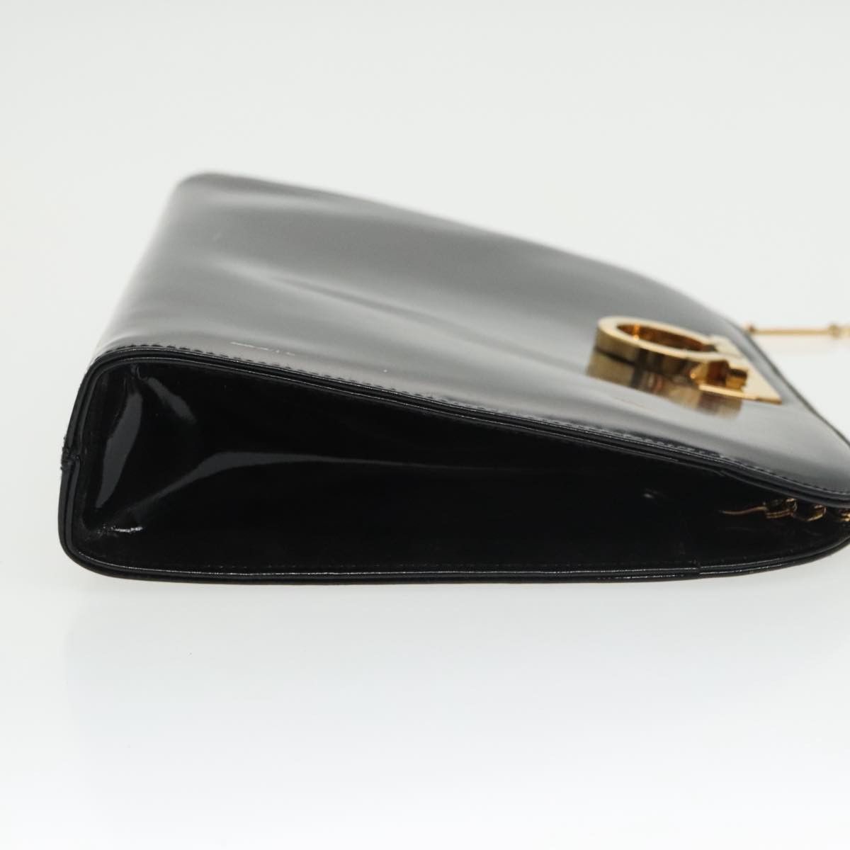 Salvatore Ferragamo Gancini Black Patent Leather Shoulder Bag (Pre-Owned) Size ONE SIZE - 3 Thumbnail