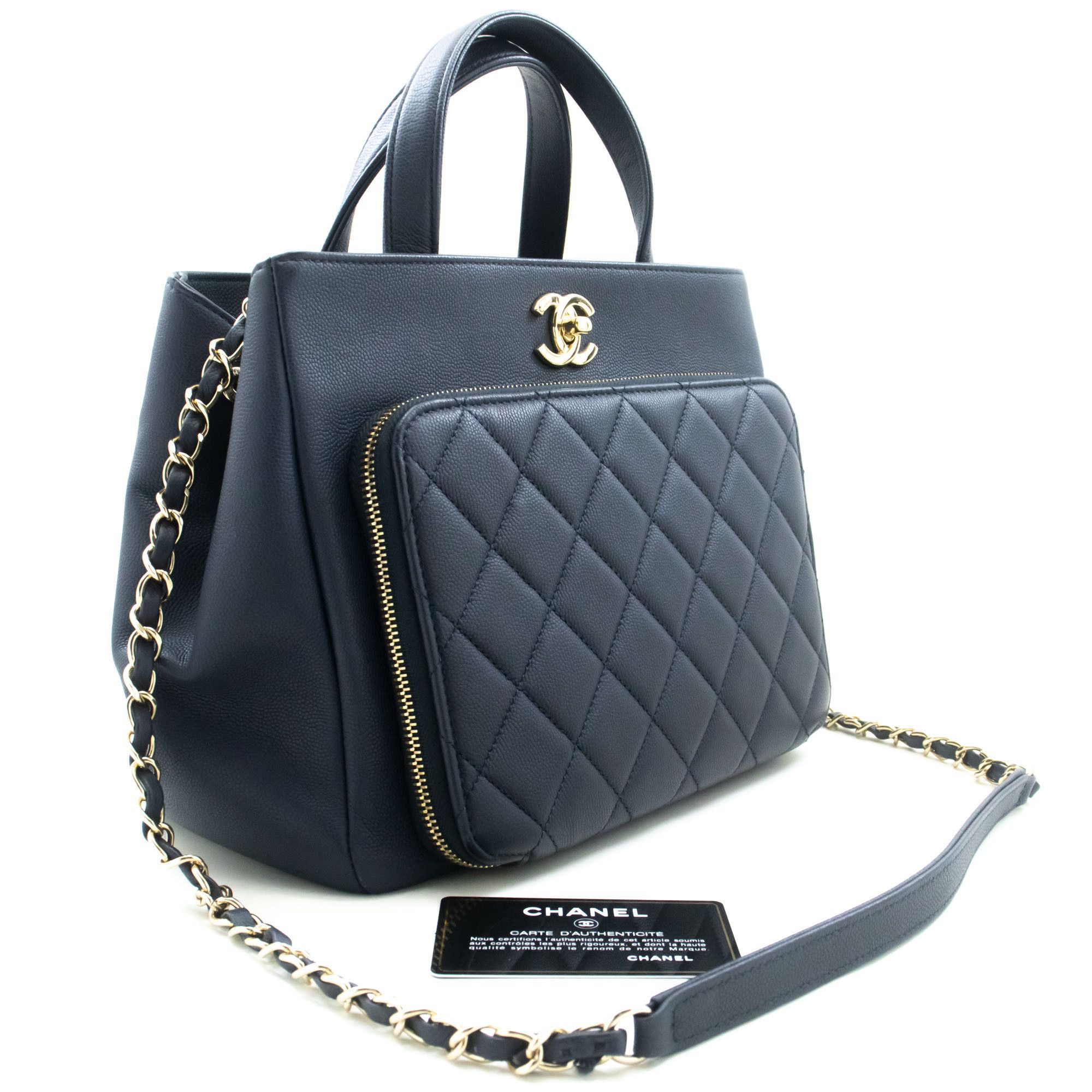 Chanel Business Affinity Navy Leather Shoulder Bag (Pre-Owned) Size ONE SIZE - 3 Thumbnail