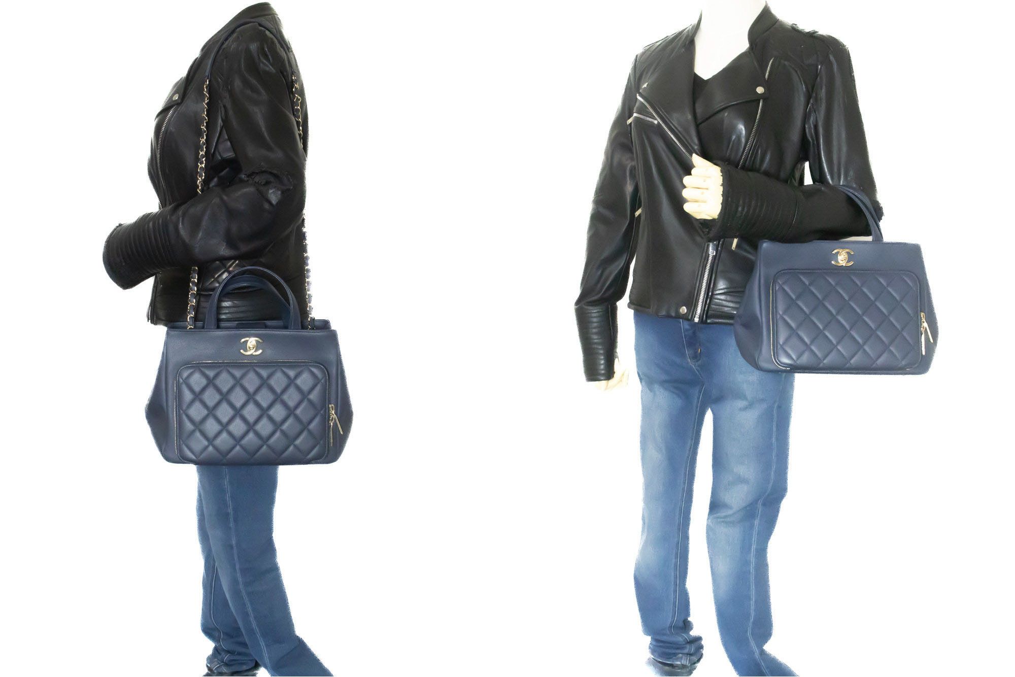 Chanel Business Affinity Navy Leather Shoulder Bag (Pre-Owned) Size ONE SIZE - 12 Thumbnail