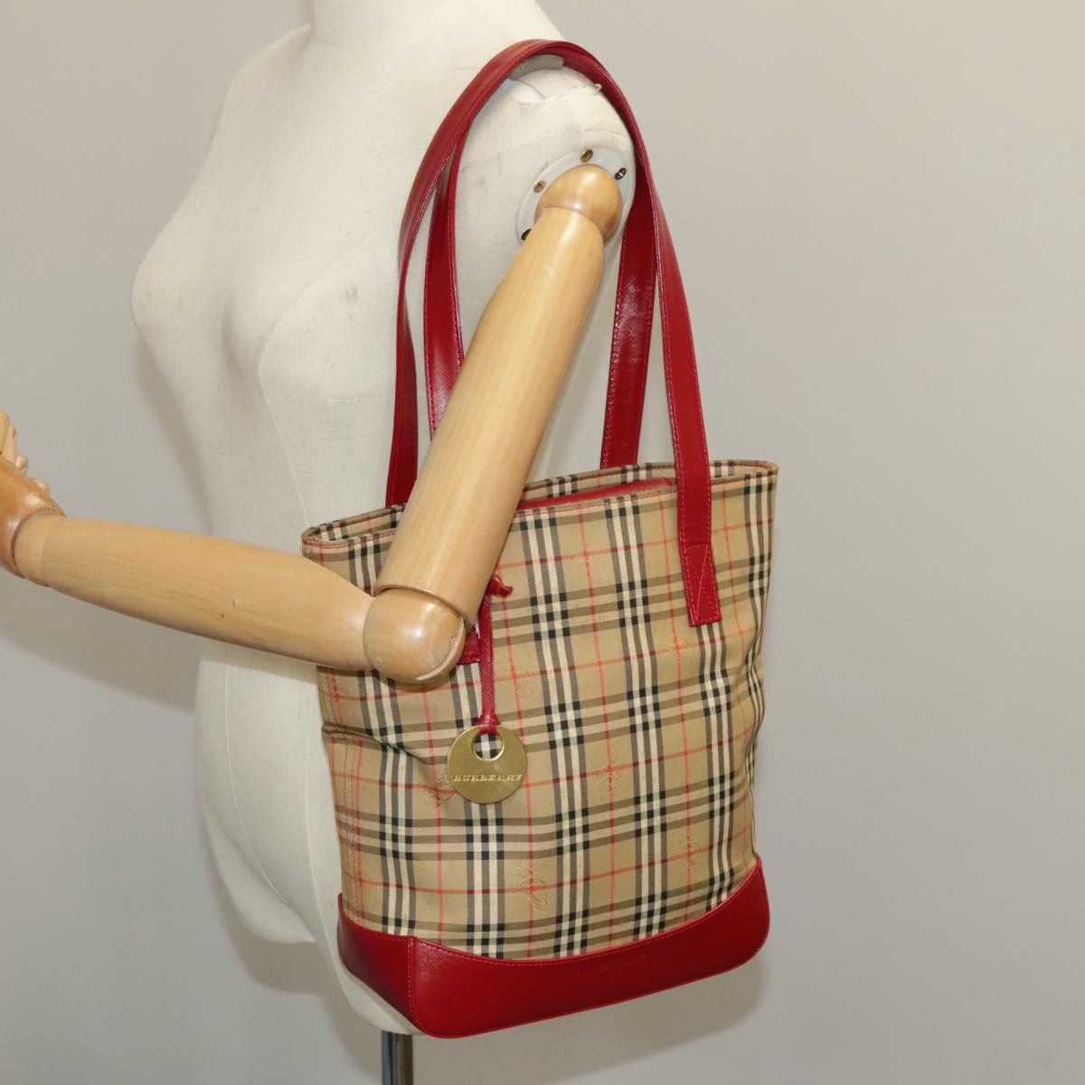 Burberry Nova Check Beige Canvas Tote Bag (Pre-Owned) Size ONE SIZE - 15 Thumbnail