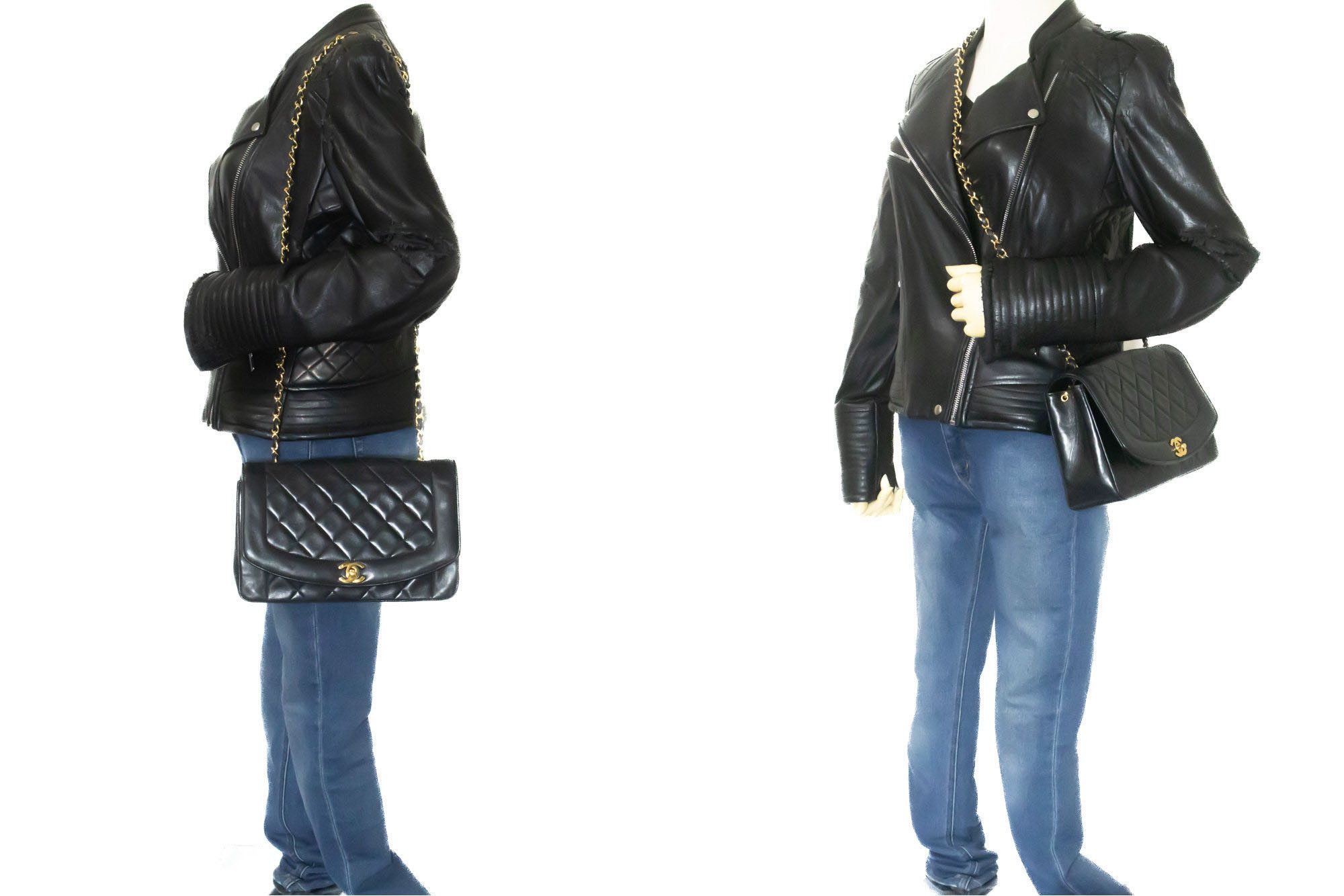 Chanel Diana Black Leather Shoulder Bag (Pre-Owned) Size ONE SIZE - 12 Thumbnail