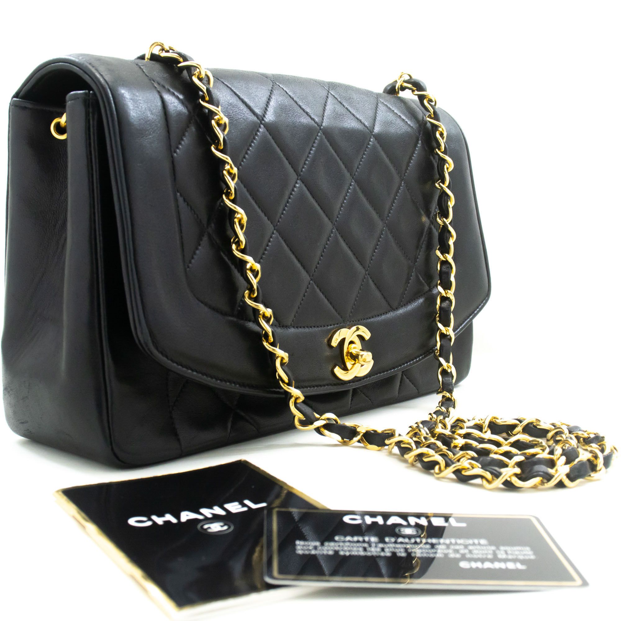 Chanel Diana Black Leather Shoulder Bag (Pre-Owned) Size ONE SIZE - 3 Thumbnail