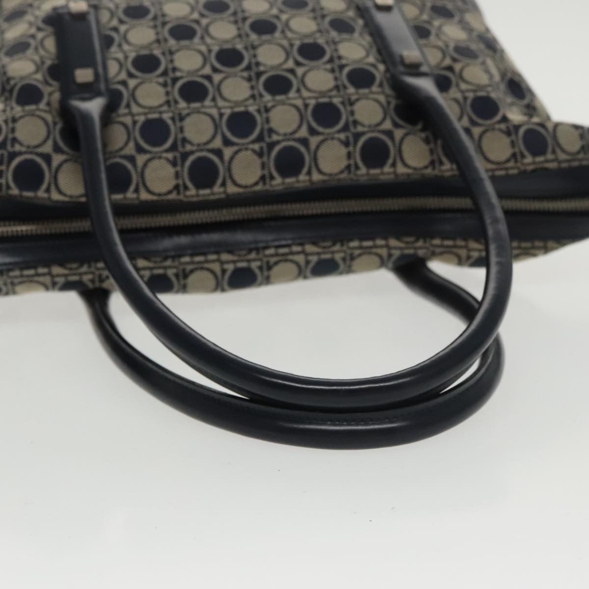 Salvatore Ferragamo Navy Canvas Tote Bag (Pre-Owned) Size ONE SIZE - 5 Thumbnail