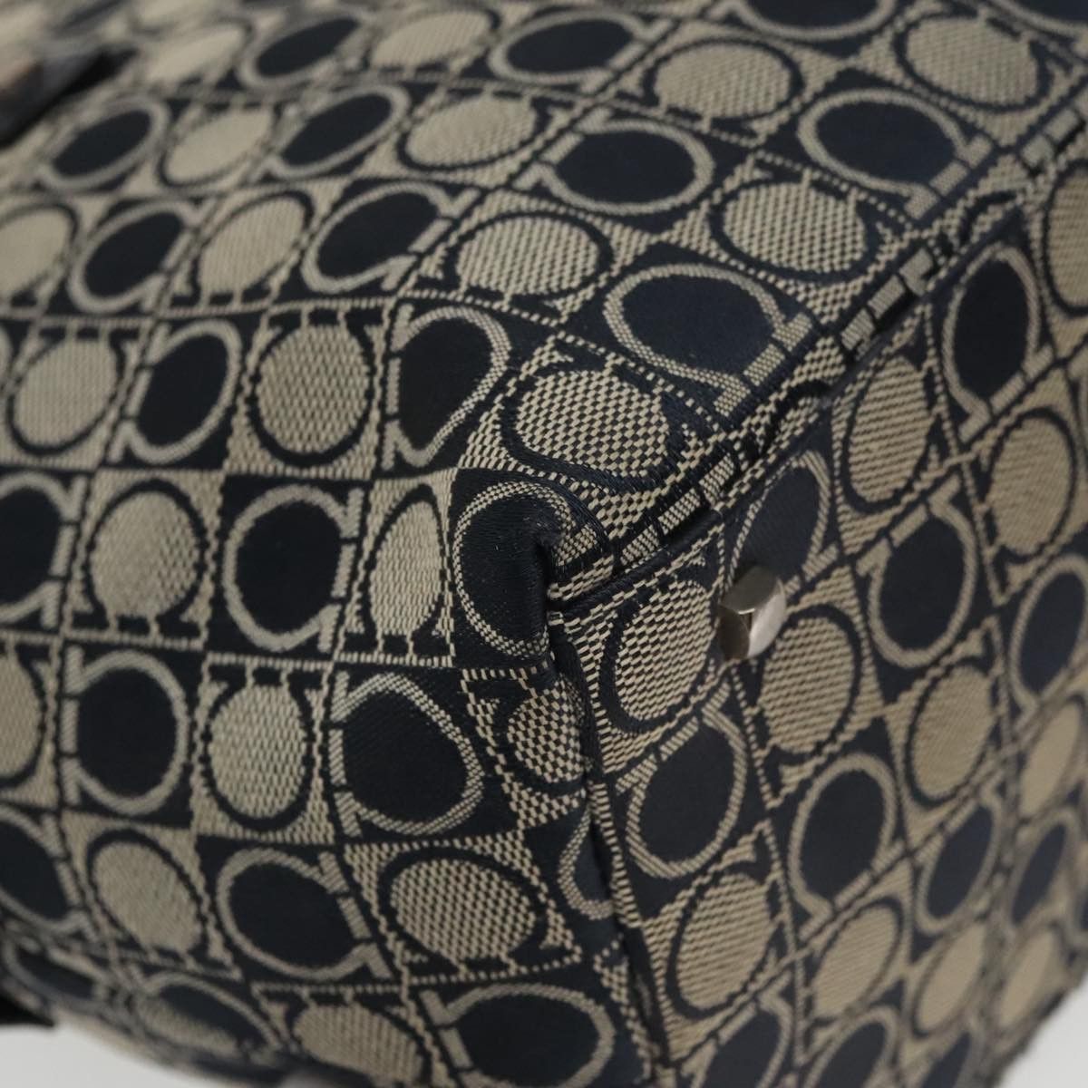 Salvatore Ferragamo Navy Canvas Tote Bag (Pre-Owned) Size ONE SIZE - 10 Thumbnail