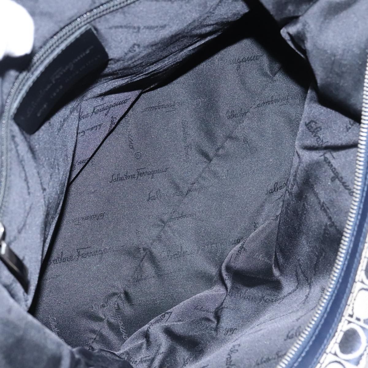 Salvatore Ferragamo Navy Canvas Tote Bag (Pre-Owned) Size ONE SIZE - 14 Thumbnail