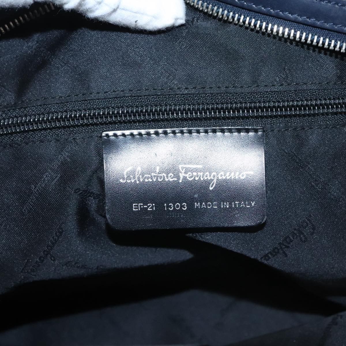 Salvatore Ferragamo Navy Canvas Tote Bag (Pre-Owned) Size ONE SIZE - 15 Thumbnail