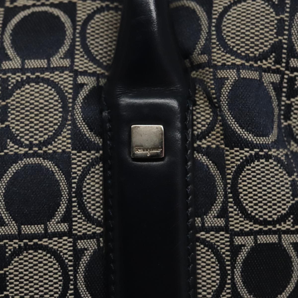 Salvatore Ferragamo Navy Canvas Tote Bag (Pre-Owned) Size ONE SIZE - 13 Thumbnail
