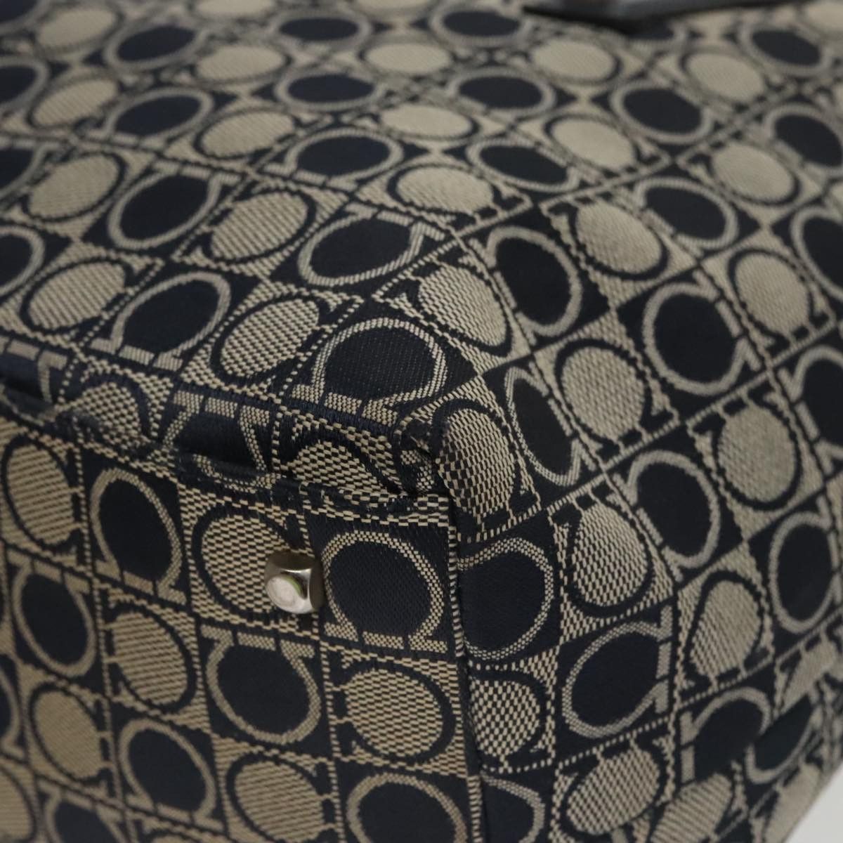 Salvatore Ferragamo Navy Canvas Tote Bag (Pre-Owned) Size ONE SIZE - 7 Thumbnail