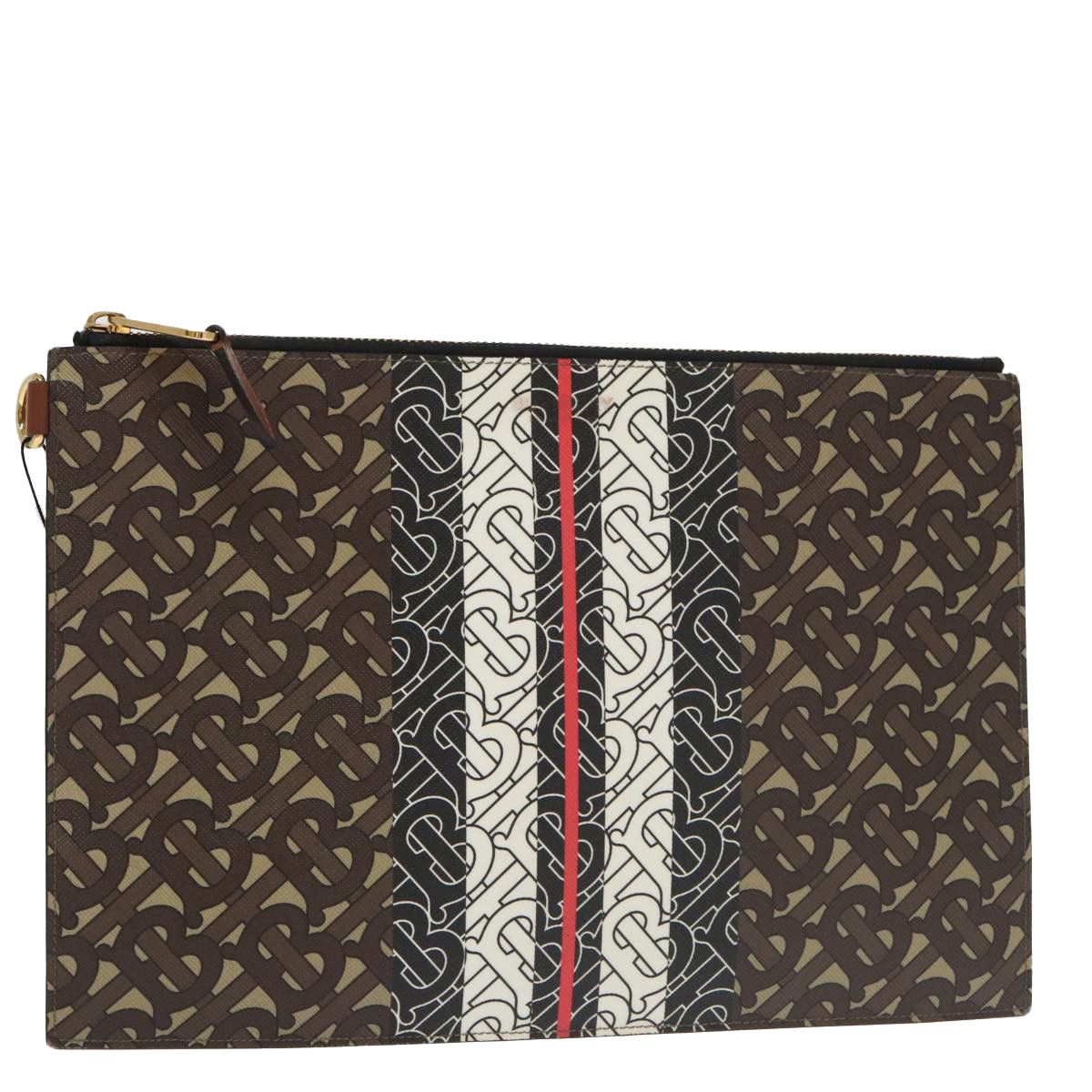 Burberry Tb Brown Leather Clutch Bag (Pre-Owned) Size ONE SIZE - 18 Thumbnail