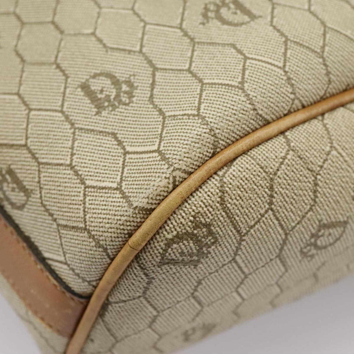 Dior Honeycomb Beige Canvas Shoulder Bag (Pre-Owned) Size ONE SIZE - 6 Thumbnail