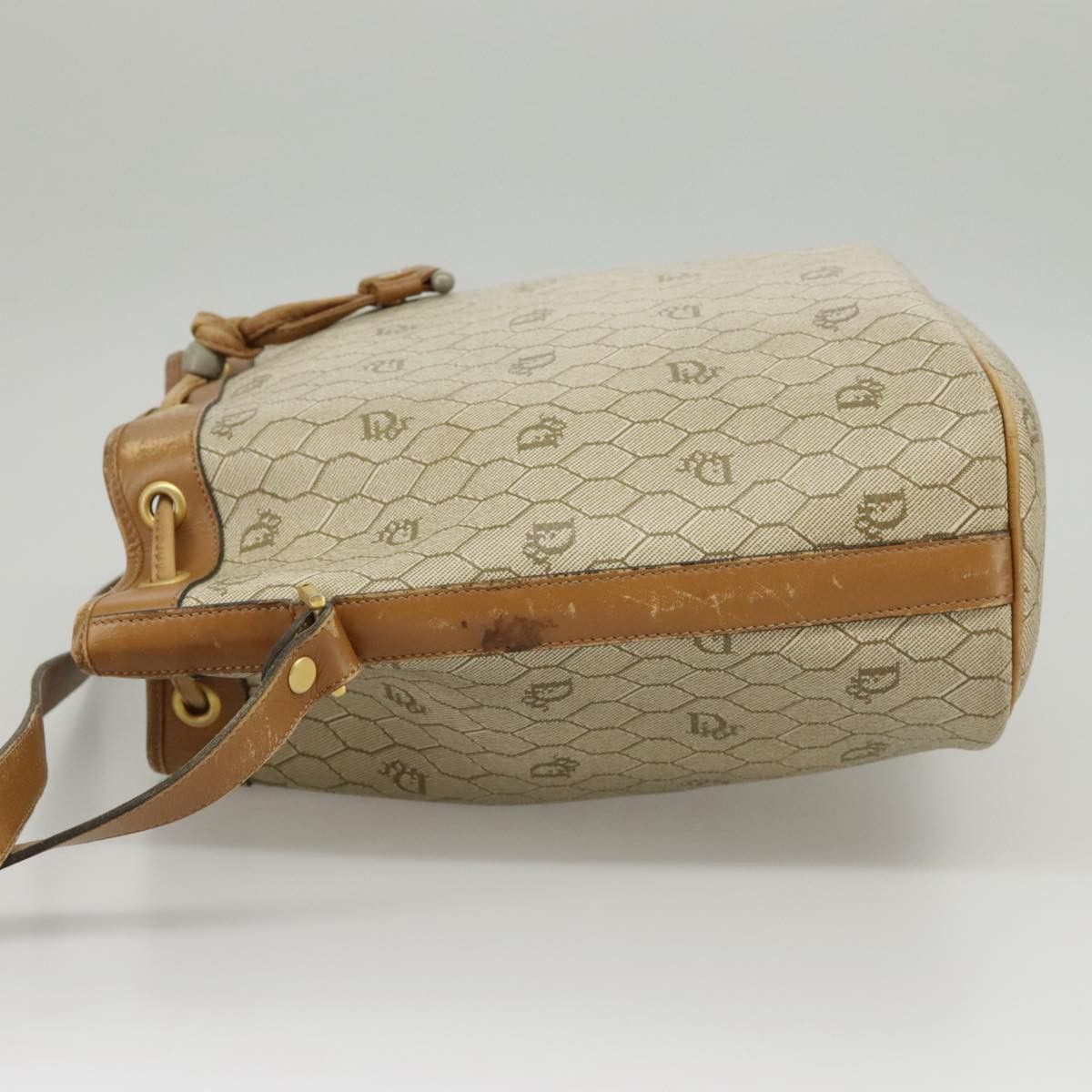 Dior Honeycomb Beige Canvas Shoulder Bag (Pre-Owned) Size ONE SIZE - 3 Thumbnail