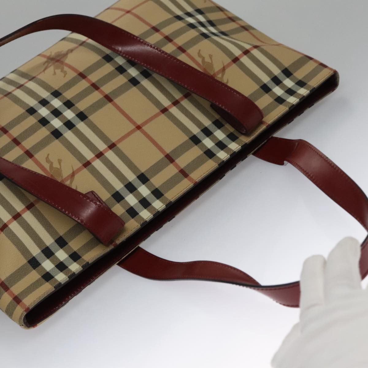 Burberry Nova Check Beige Canvas Tote Bag (Pre-Owned) Size ONE SIZE - 17 Thumbnail