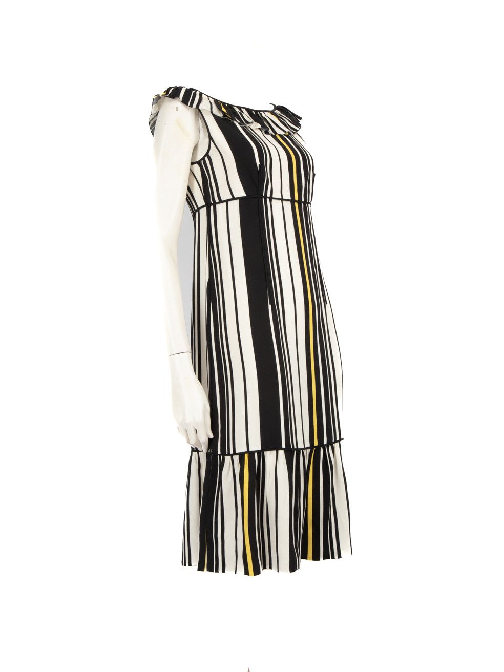 Prada Striped Pattern Midi Dress Size S / US 4 / IT 40 - 2 Thumbnail