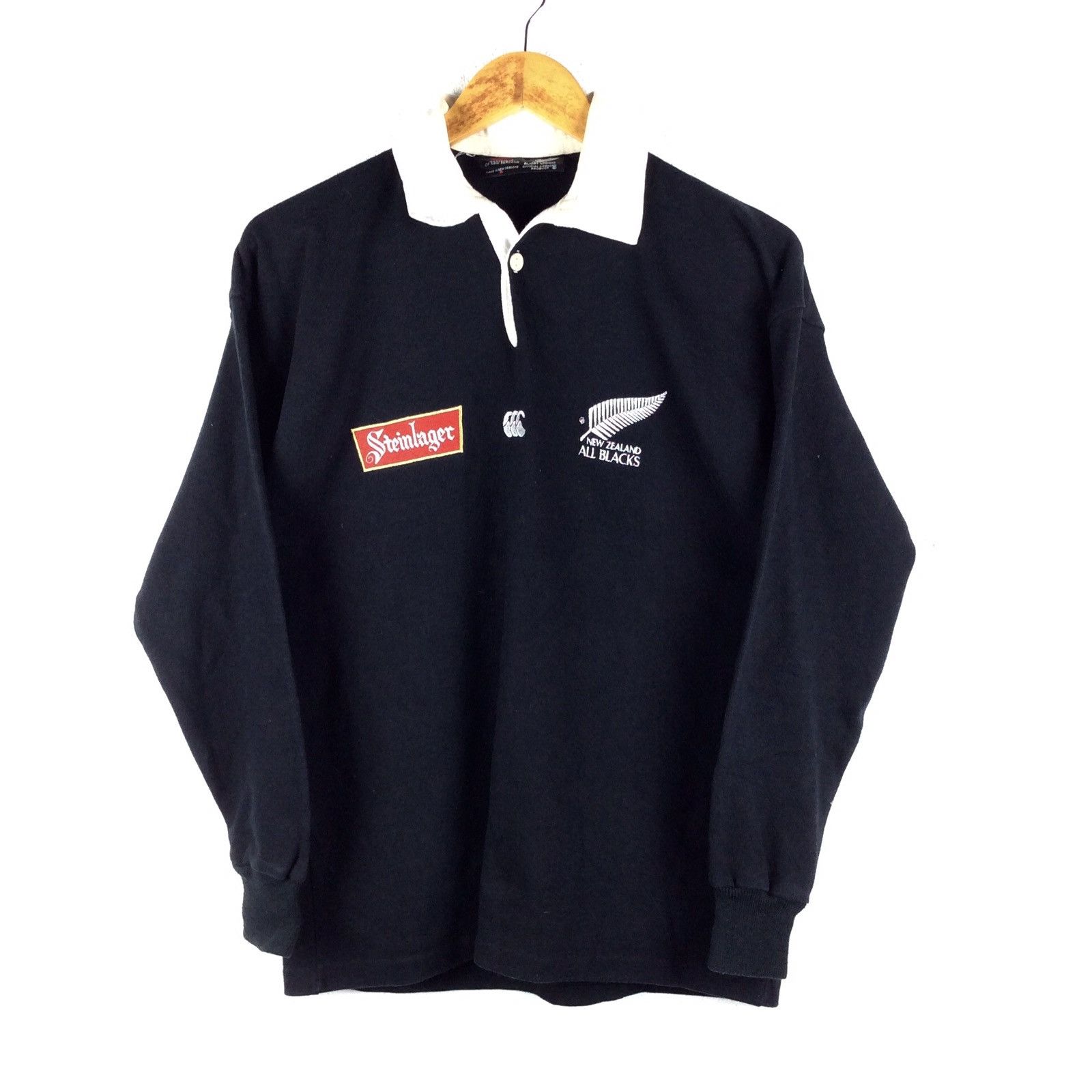 Vintage Canterbury Rugby Shirt / Canterbury Steinlager / Canterbury of New Zealand All Black Sweatshirt / Canterbury Long Sleeve