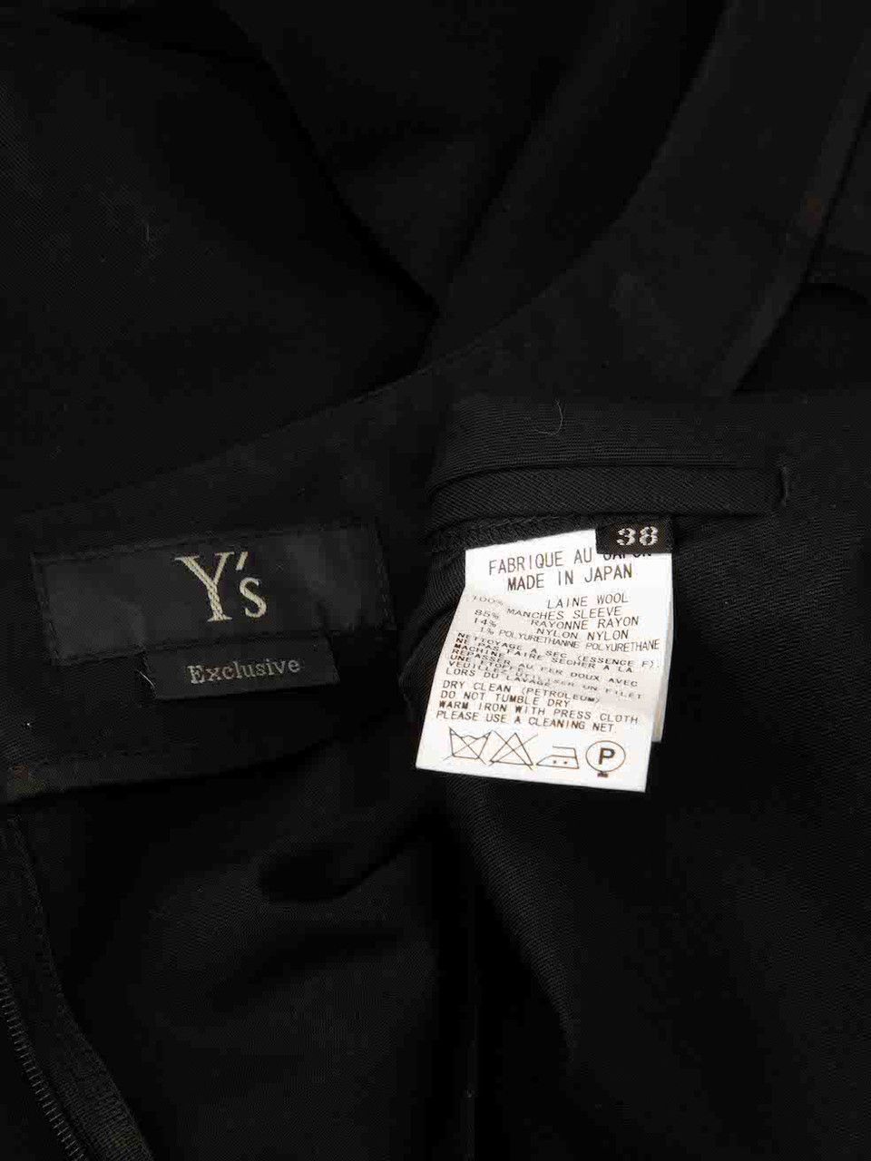 Yohji Yamamoto Vintage Y’s Black Wool Mid Sleeve Dress Size S / US 4 / IT 40 - 7 Thumbnail