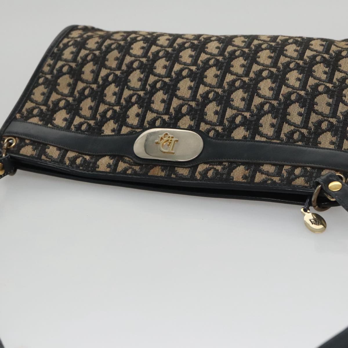 Dior Trotter Navy Canvas Shoulder Bag (Pre-Owned) Size ONE SIZE - 12 Thumbnail
