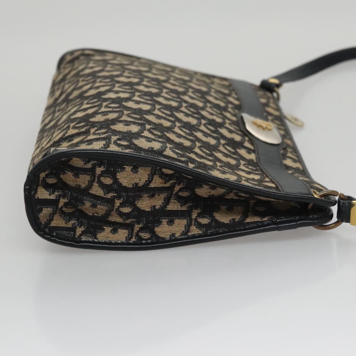 Dior Trotter Navy Canvas Shoulder Bag (Pre-Owned) Size ONE SIZE - 3 Thumbnail