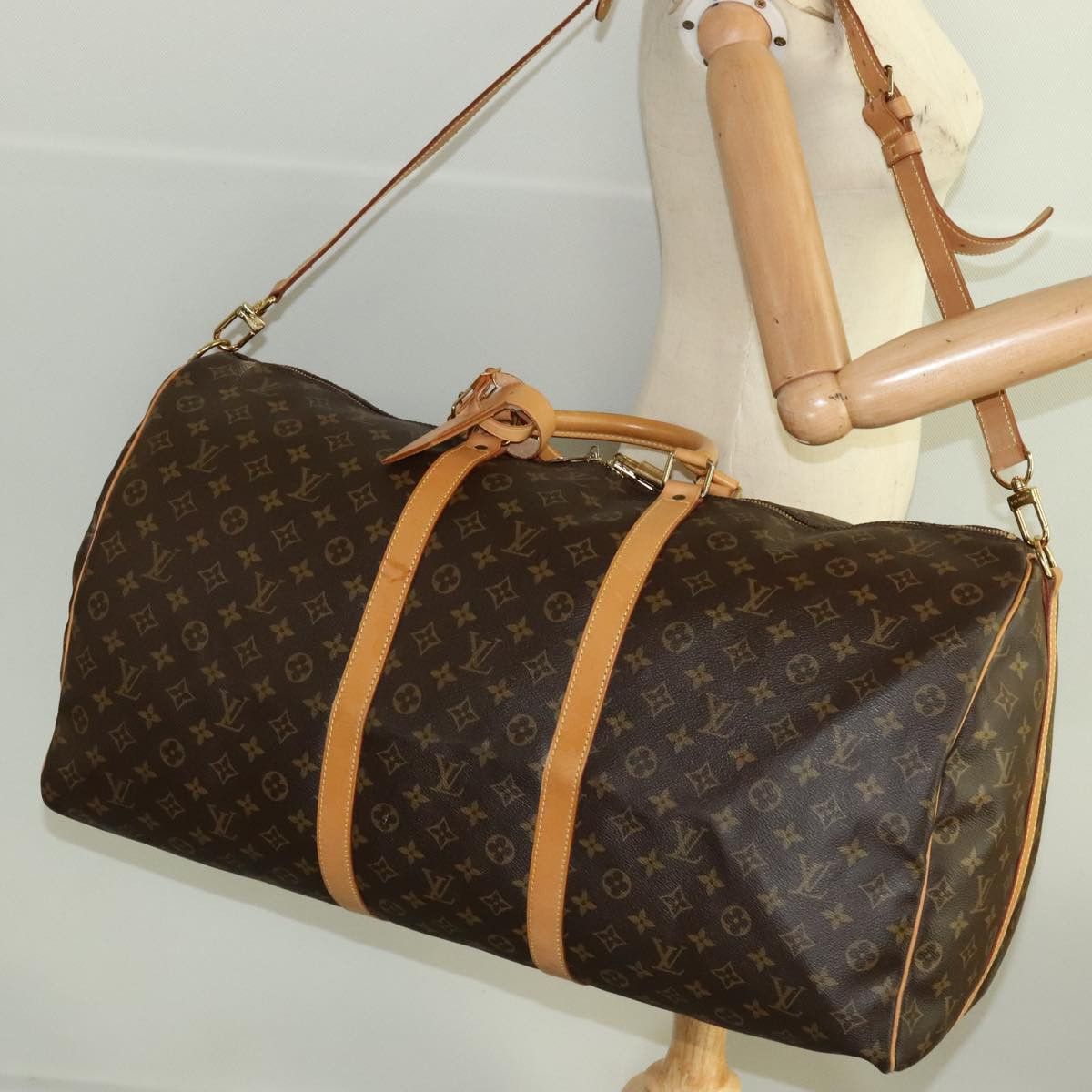 Louis Vuitton Keepall Bandoulière 60 Brown Canvas Travel Bag (Pre-Owned) Size ONE SIZE - 16 Thumbnail