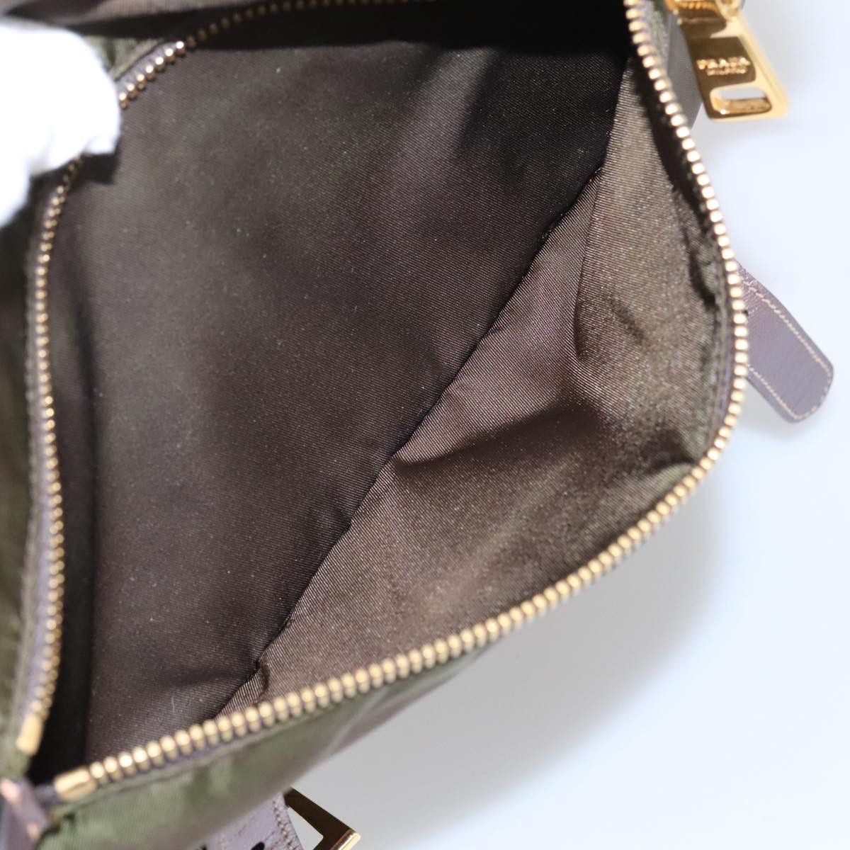 Prada Tessuto Brown Canvas Shoulder Bag (Pre-Owned) Size ONE SIZE - 17 Thumbnail