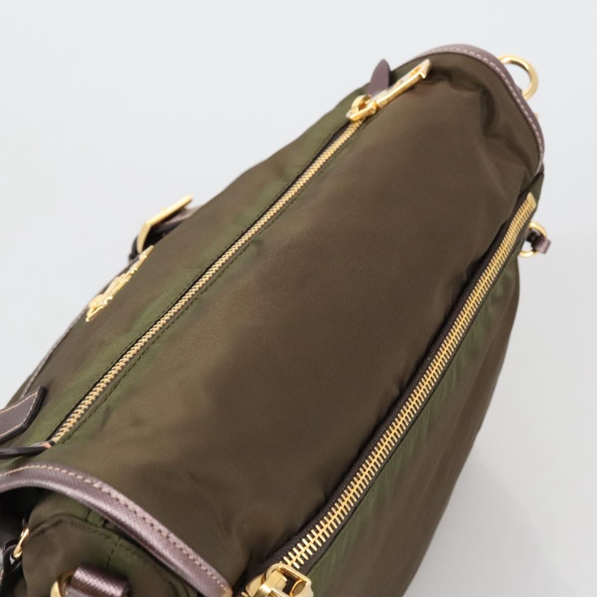 Prada Tessuto Brown Canvas Shoulder Bag (Pre-Owned) Size ONE SIZE - 6 Thumbnail