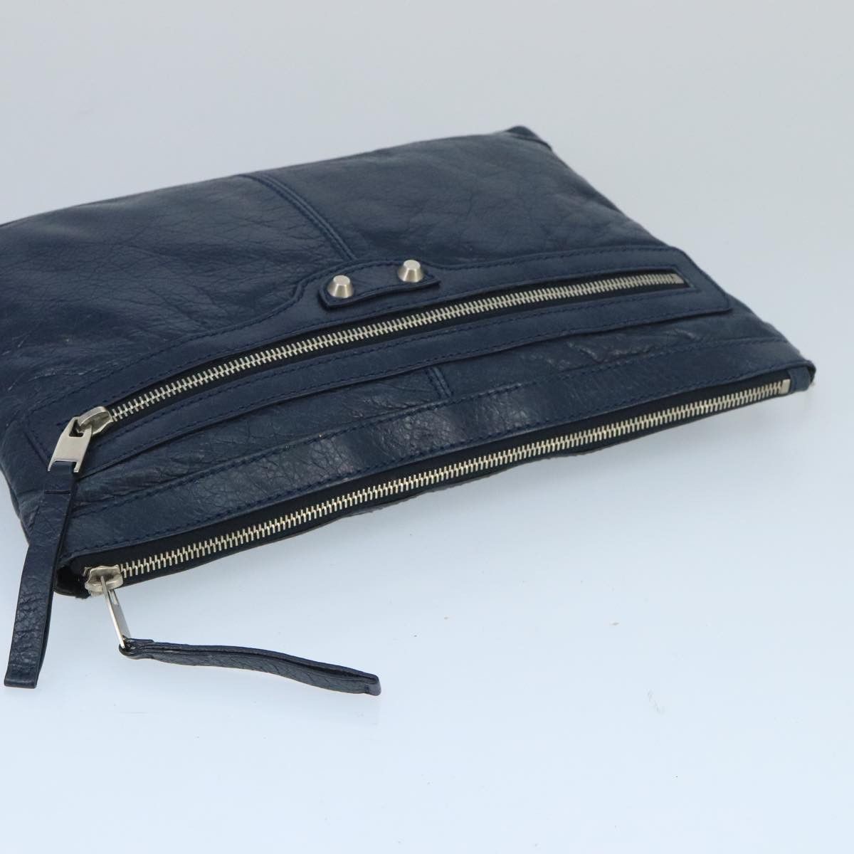 Balenciaga Classic Navy Leather Clutch Bag (Pre-Owned) Size ONE SIZE - 6 Thumbnail