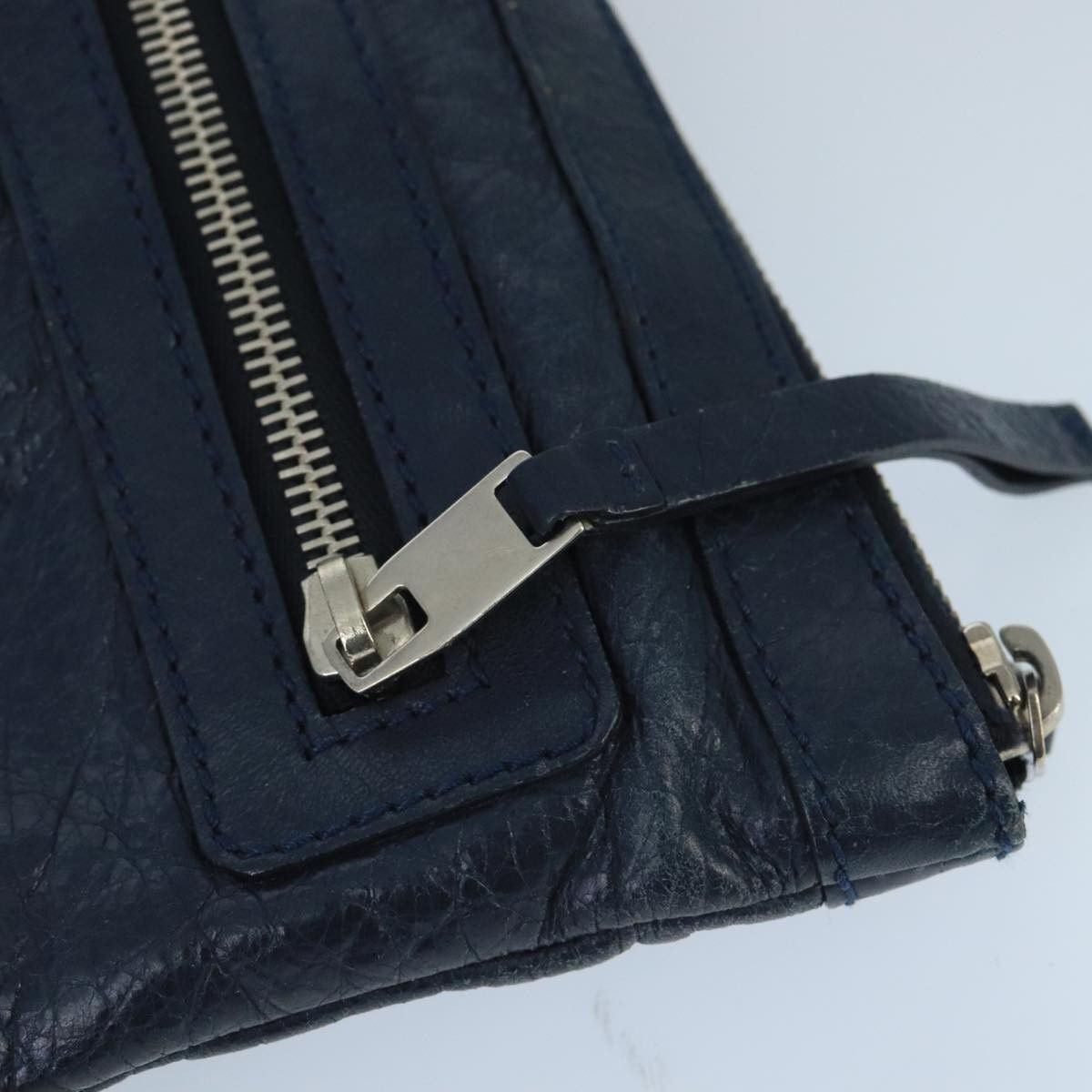 Balenciaga Classic Navy Leather Clutch Bag (Pre-Owned) Size ONE SIZE - 13 Thumbnail