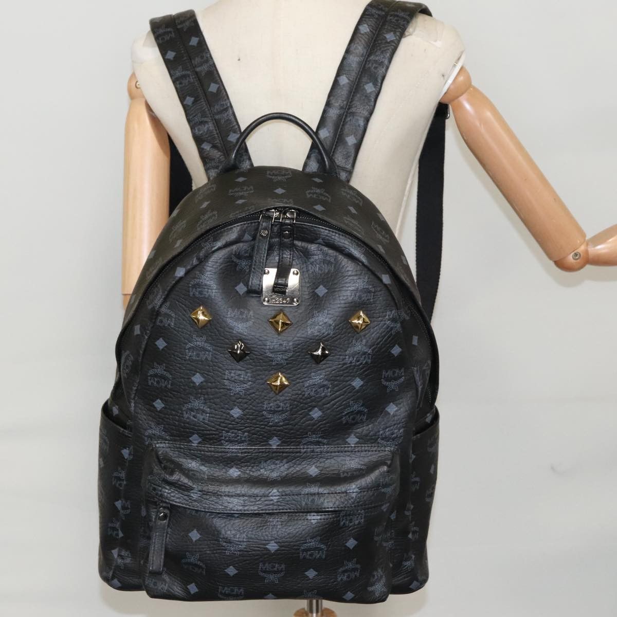 MCM Visetos Black Canvas Backpack Bag (Pre-Owned) Size ONE SIZE - 11 Thumbnail