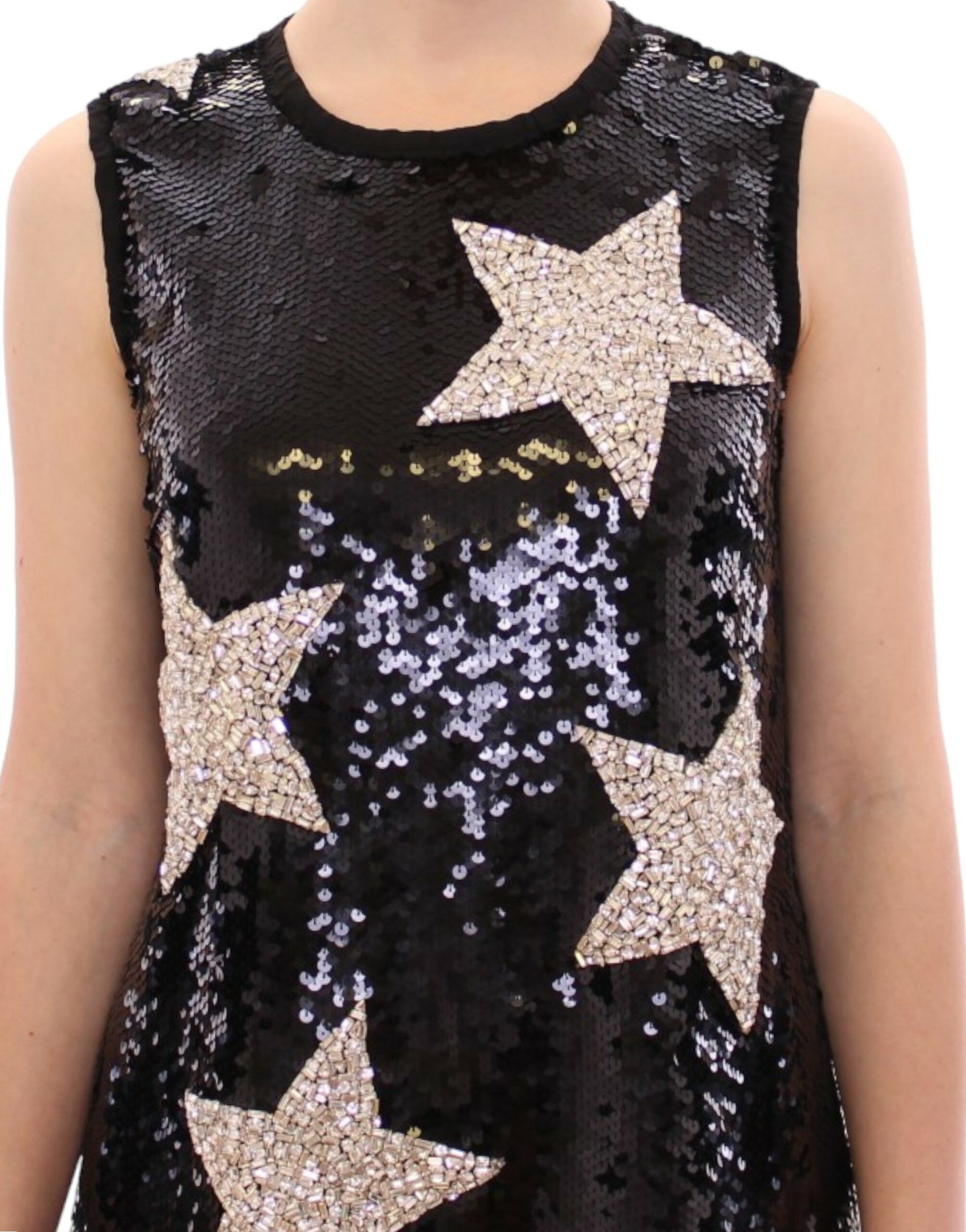 Dolce & Gabbana Swarovski Star-Studded Sequin Mini Women's Dress Size L / US 10 / IT 46 - 5 Thumbnail
