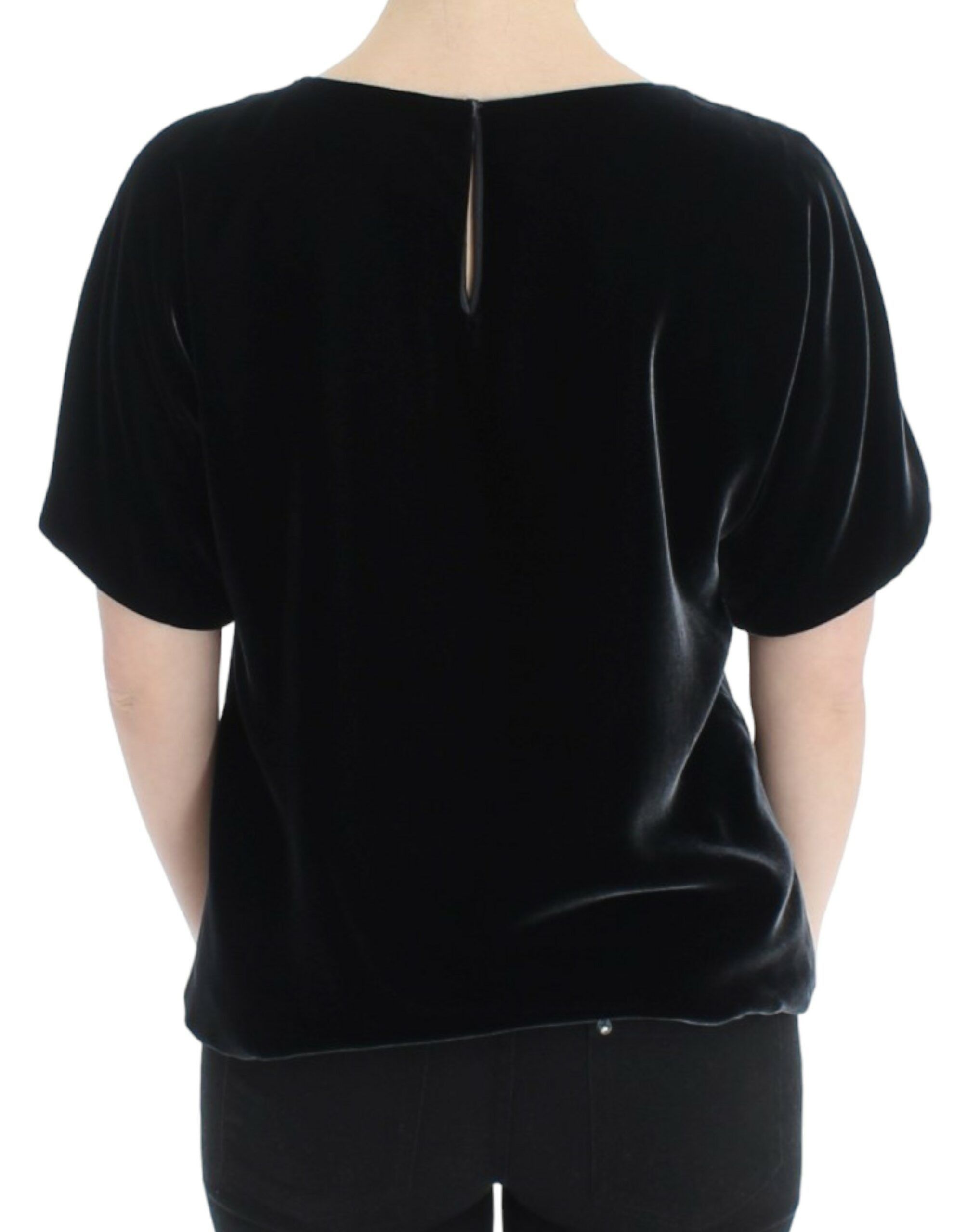 Dolce & Gabbana Enchanting Velvet Short Sleeve Women's Top Size S / US 4 / IT 40 - 3 Thumbnail