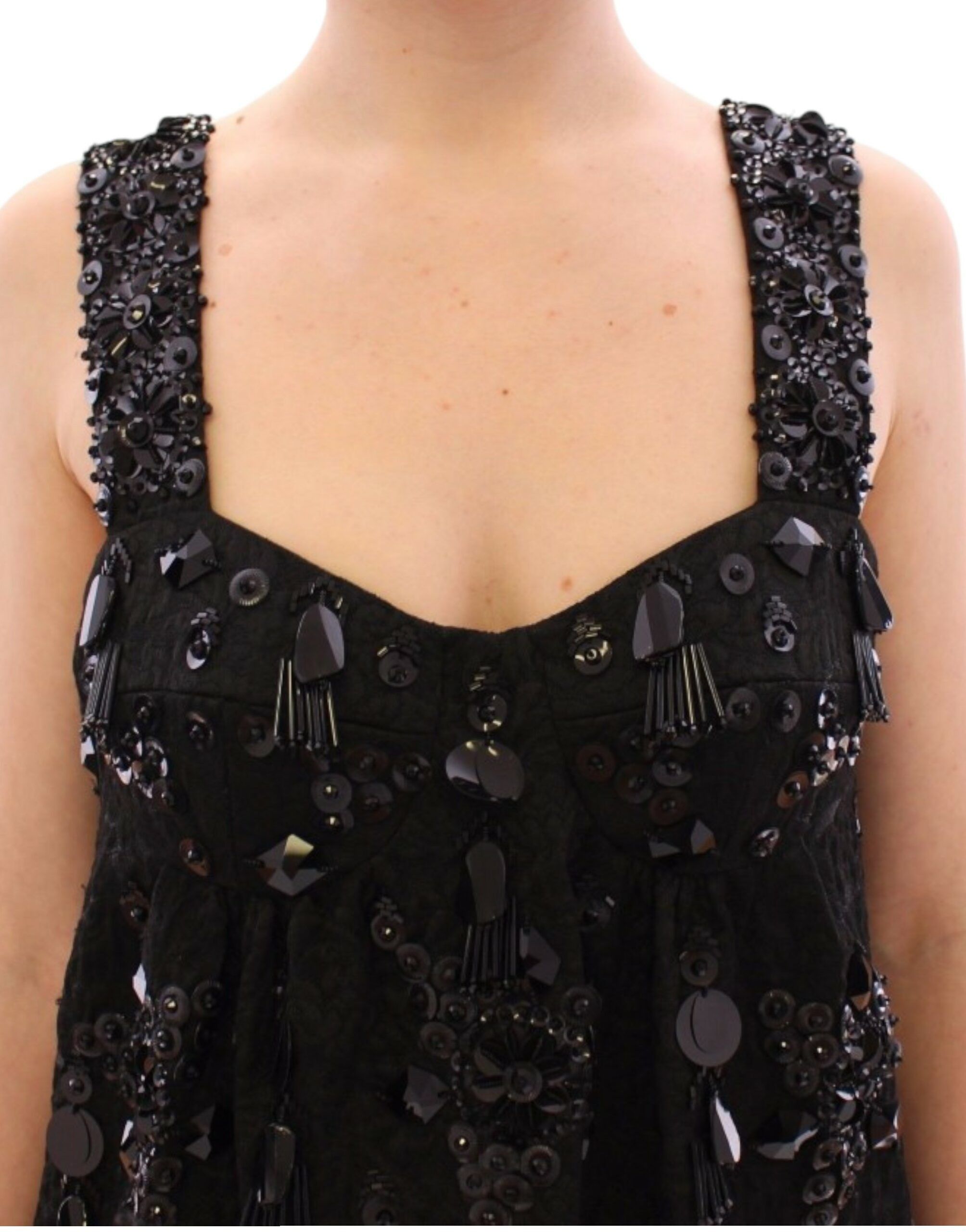 Dolce & Gabbana Elegant Sequined Floral Mini Shift Women's Dress Size S / US 4 / IT 40 - 4 Thumbnail