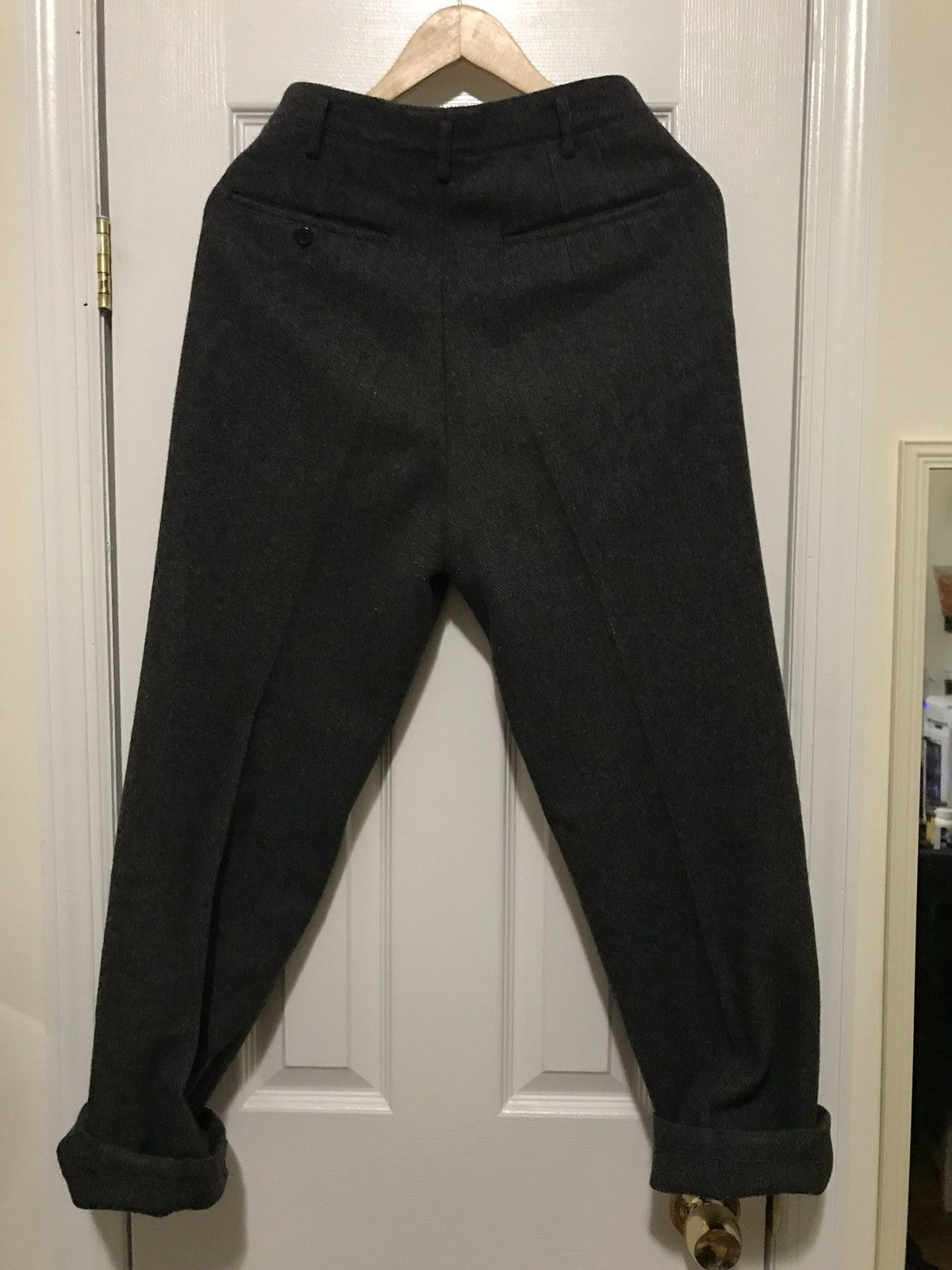 Y's for Men × Yohji Yamamoto Y’s For Men Thick Grey Wool Trouser Size 38R - 2 Thumbnail