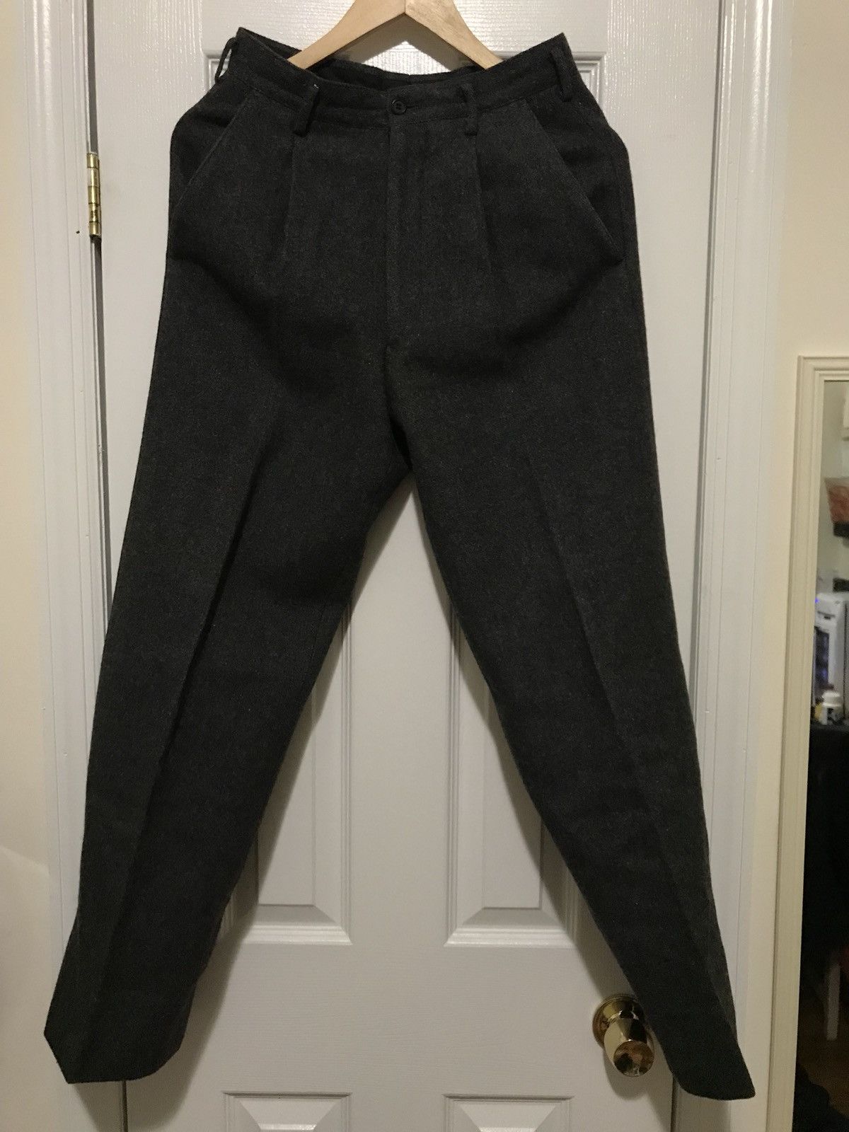 Y's for Men × Yohji Yamamoto Y’s For Men Thick Grey Wool Trouser Size 38R - 1 Thumbnail