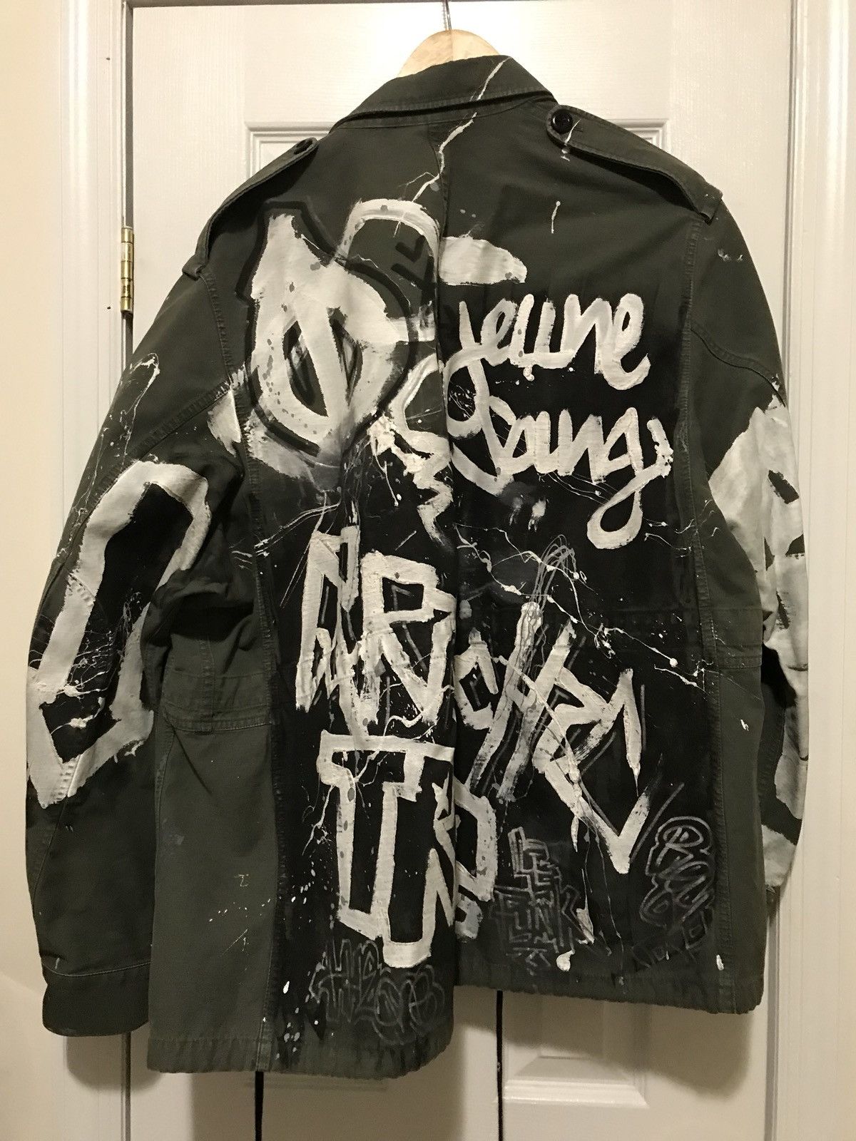 Faith Connexion SS16 GRAFFITI M65 FIELD JACKET GREEN | Grailed