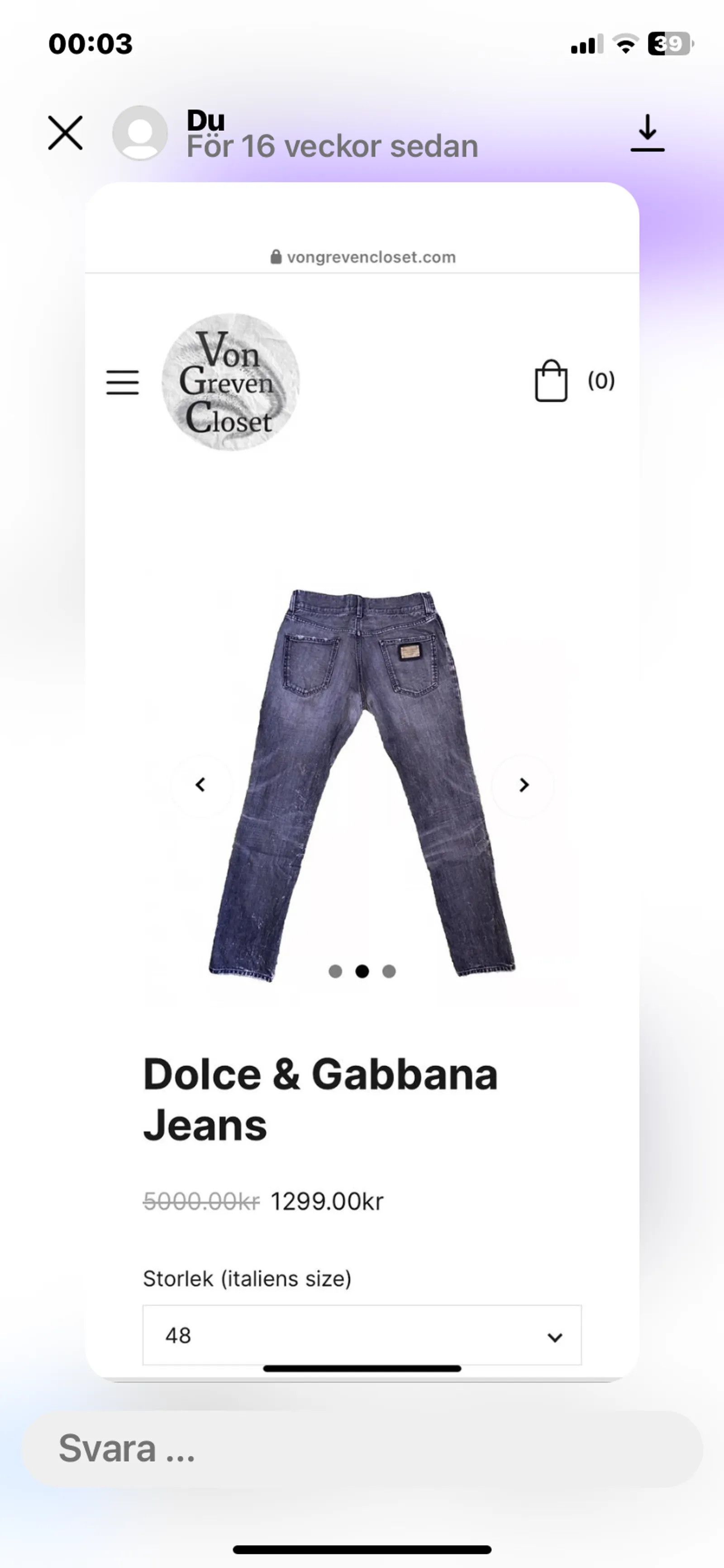 Dolce & Gabbana Dolce & Gabbana Jeans Size US 31 - 2 Thumbnail