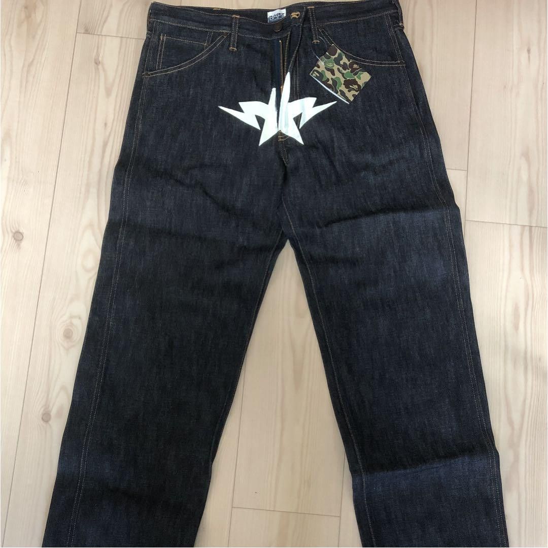 BAPE Twin Star BAPE-Sta Logo Denim Pants