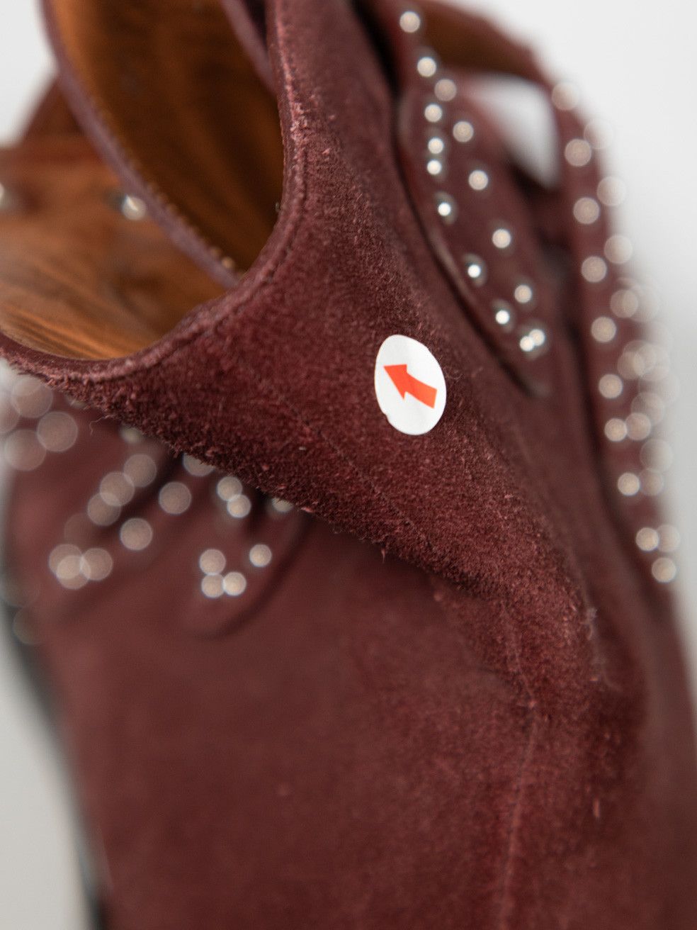 Givenchy Burgundy Suede Studded Ankle Boots Size US 12 / IT 42 - 6 Thumbnail