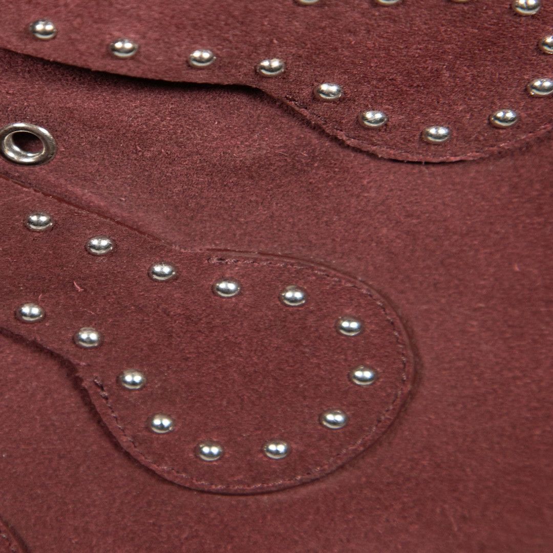 Givenchy Burgundy Suede Studded Ankle Boots Size US 12 / IT 42 - 5 Thumbnail