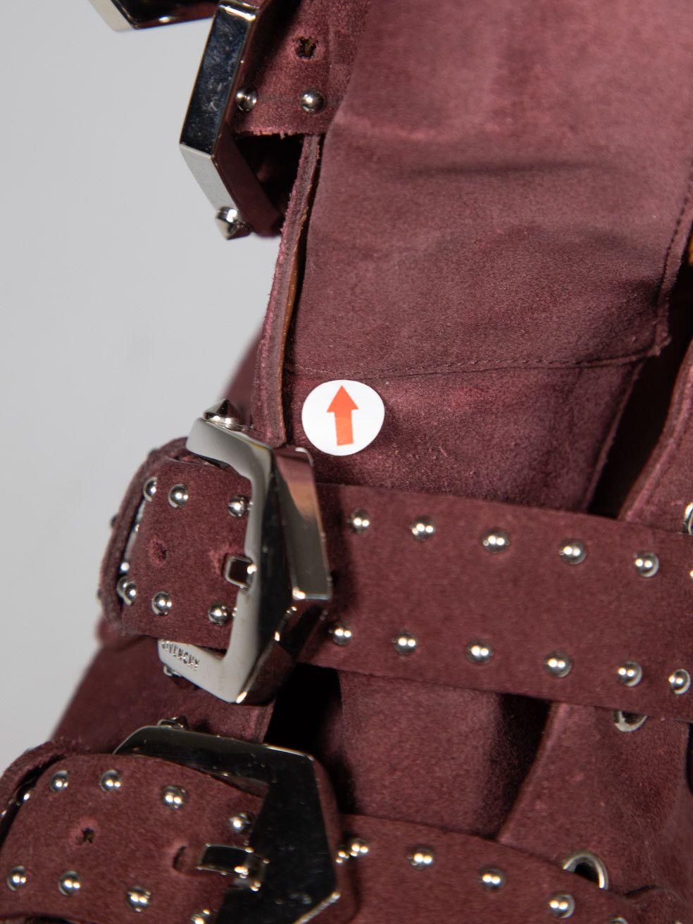 Givenchy Burgundy Suede Studded Ankle Boots Size US 12 / IT 42 - 9 Thumbnail