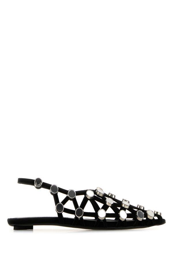 The Attico Black Suede Grid Ballerinas Size US 8 / IT 38 - 3 Thumbnail