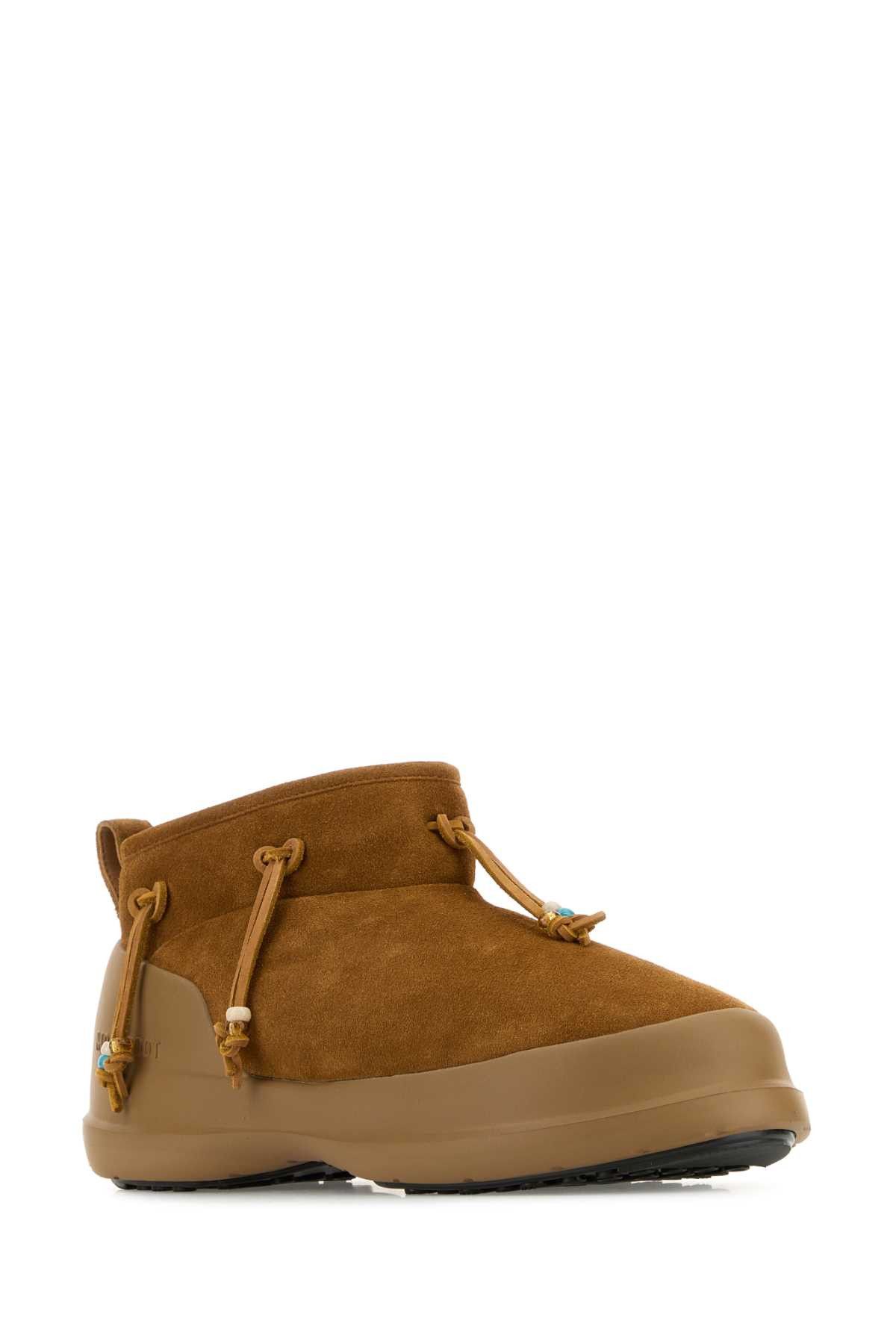 Moon Boot Caramel Suede Luna Low Ankle Boots Size US 12 / EU 45 - 2 Thumbnail