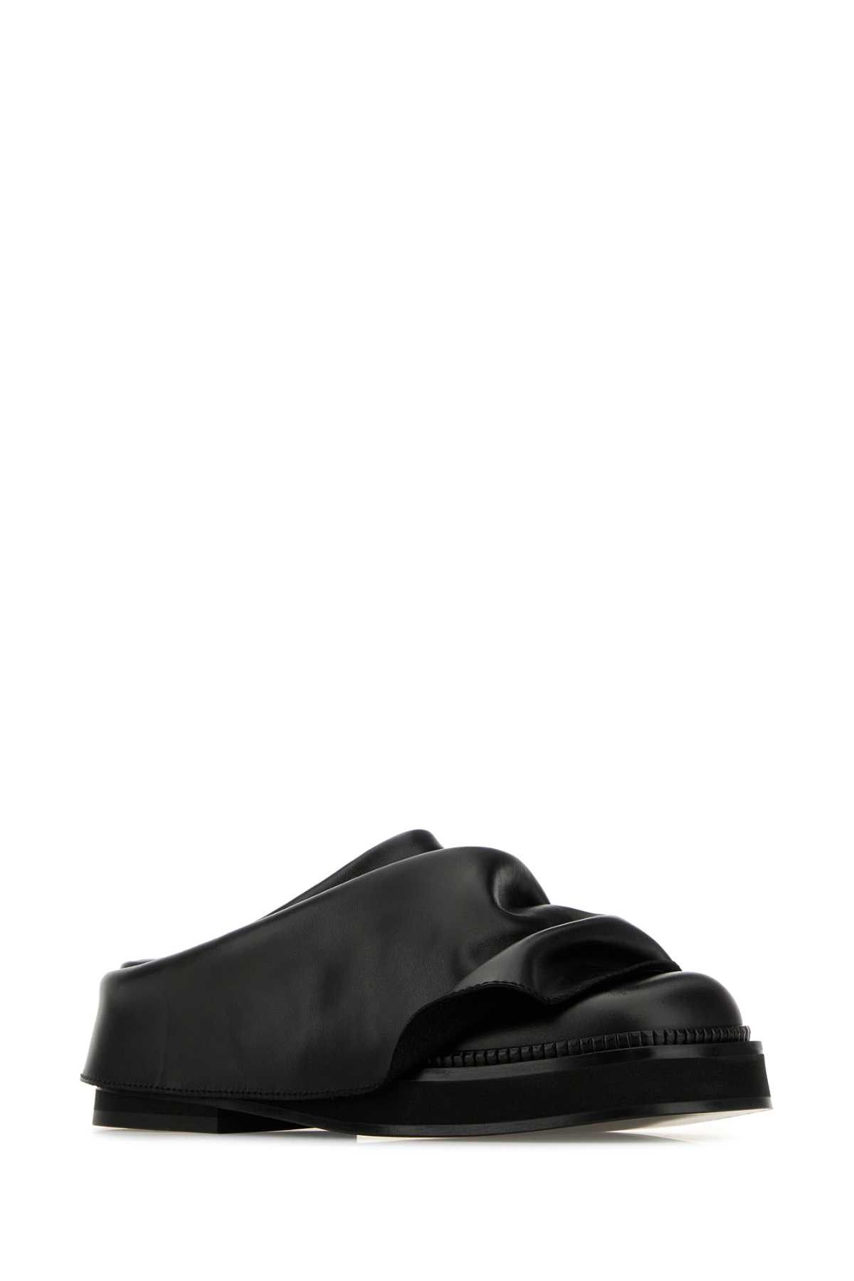 The Attico Black Leather Mini Robin Slippers Size US 7 / IT 37 - 2 Thumbnail