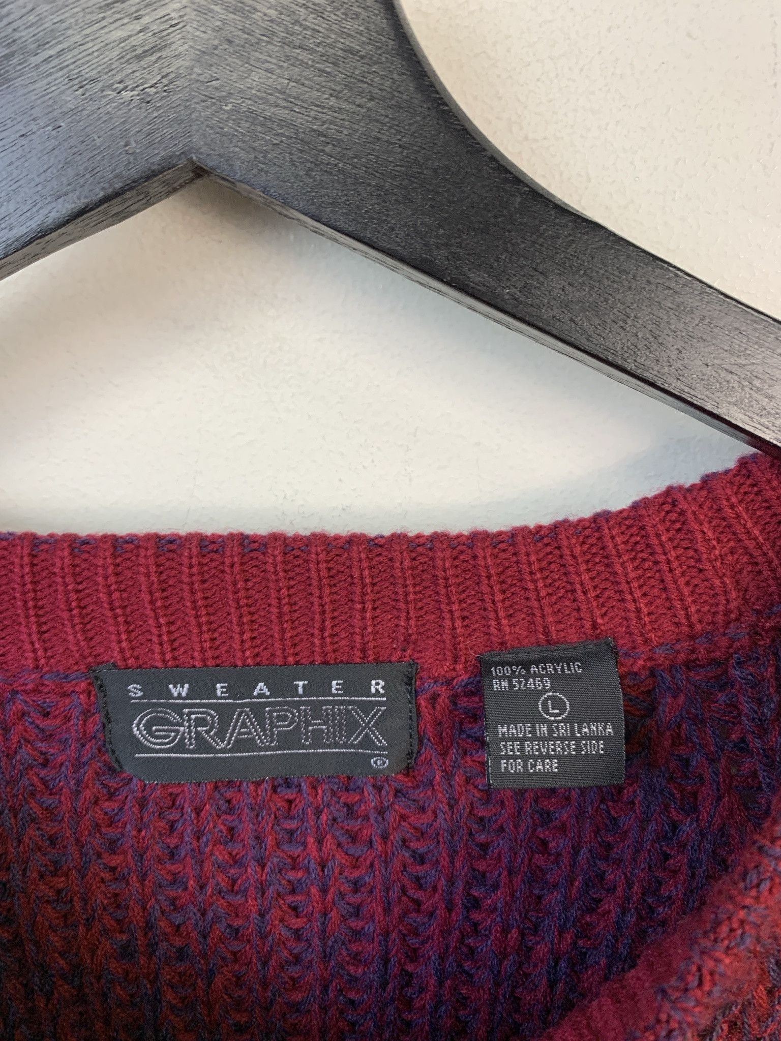 Vintage Vintage Sweater 1990s Knit Vintage Heather Red Blue Cableknit Thick Sweater Size M Size US M / EU 48-50 / 2 - 2 Thumbnail