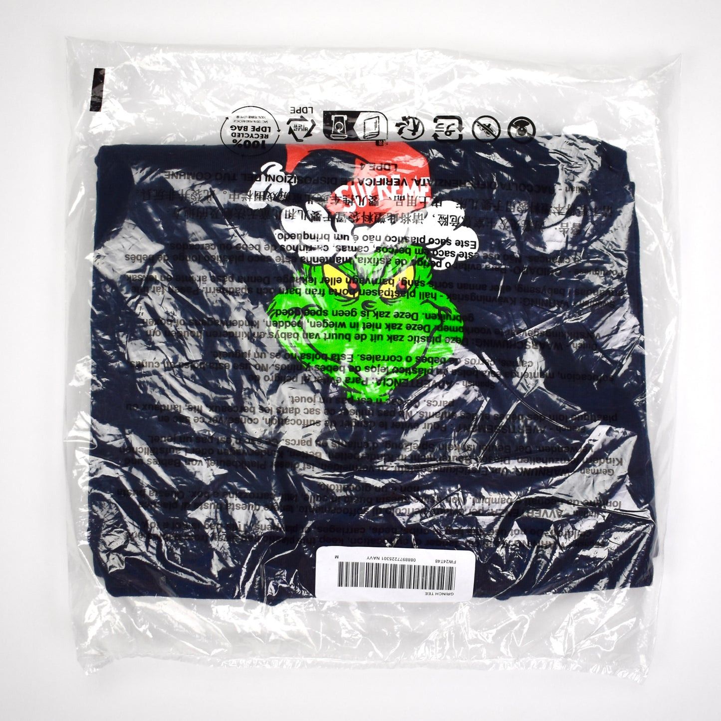 Supreme Supreme The Grinch T-Shirt Navy Blue Christmas FW24 Size US M / EU 48-50 / 2 - 2 Thumbnail