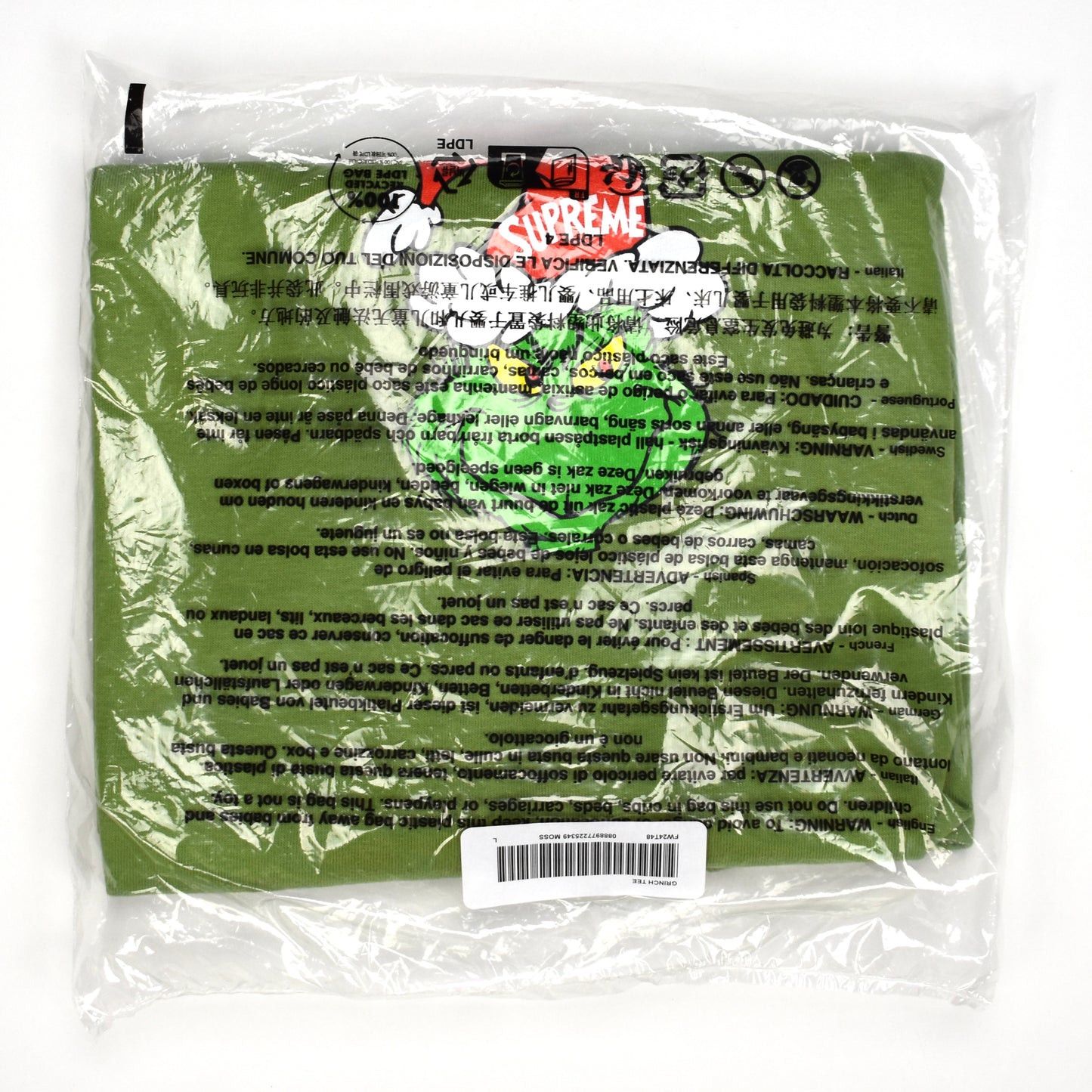 Supreme Supreme The Grinch T-Shirt Moss Green Christmas FW24 Size US L / EU 52-54 / 3 - 2 Thumbnail