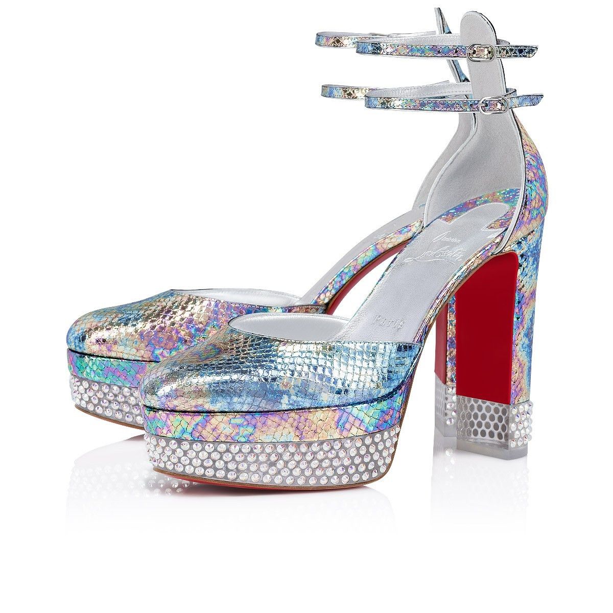 Christian Louboutin Cassandrinetta Alta 120mm Aurore Boréale Size US 5 / IT 35 - 2 Thumbnail