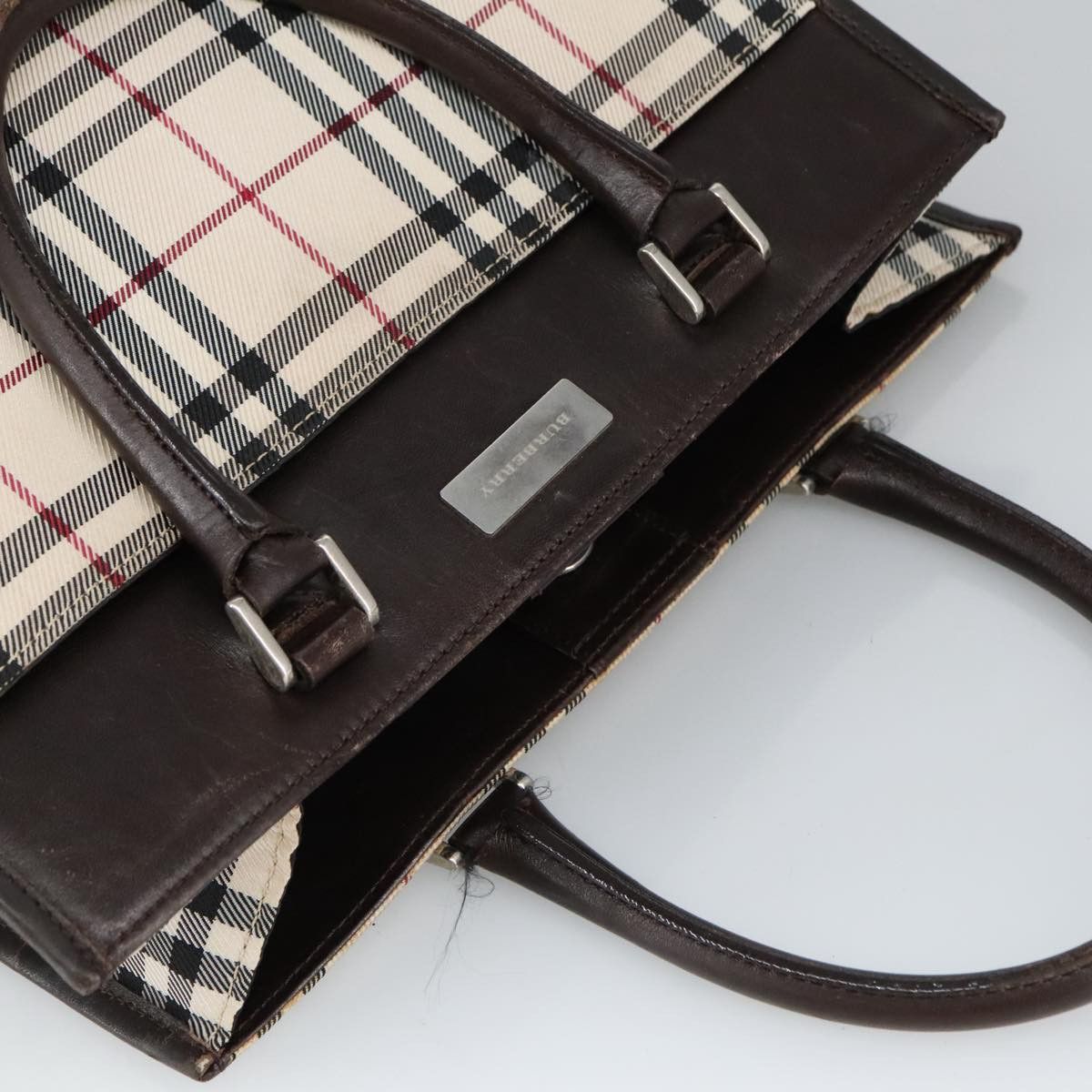 Burberry Nova Check Beige Canvas Handbag (Pre-Owned) Size ONE SIZE - 14 Thumbnail