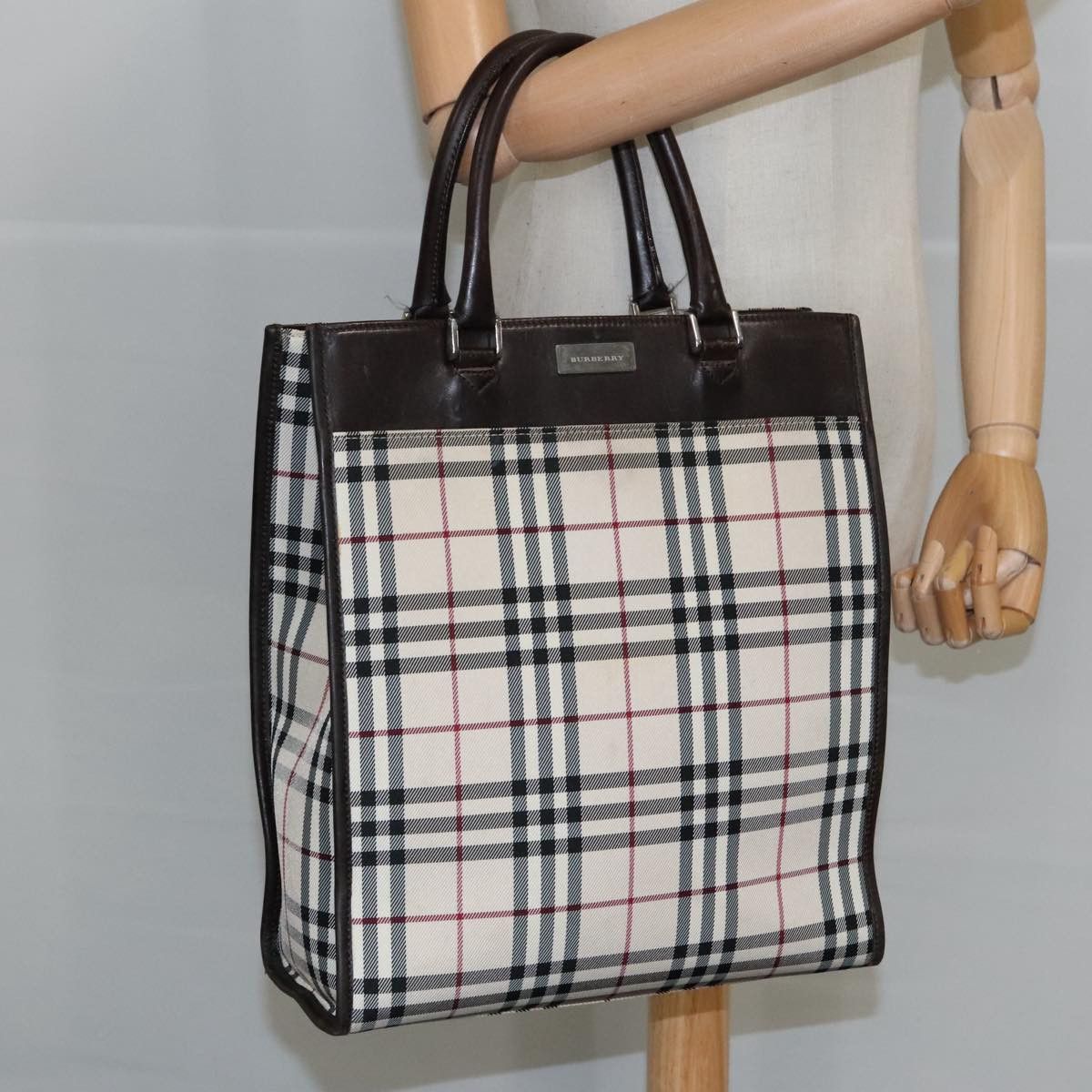 Burberry Nova Check Beige Canvas Handbag (Pre-Owned) Size ONE SIZE - 12 Thumbnail