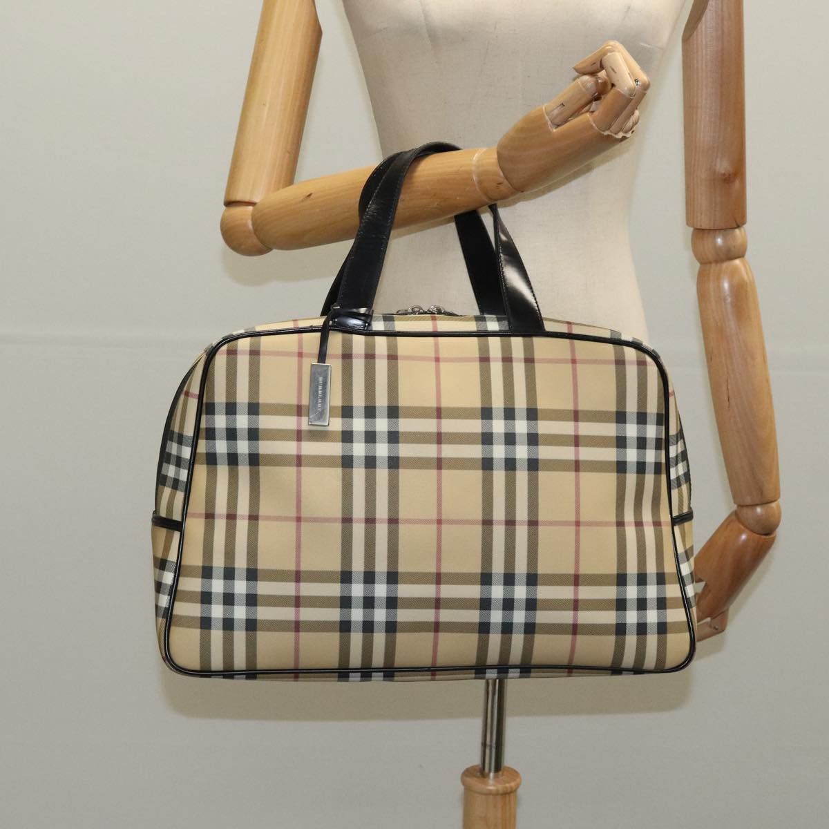 Burberry Nova Check Beige Canvas Handbag (Pre-Owned) Size ONE SIZE - 14 Thumbnail