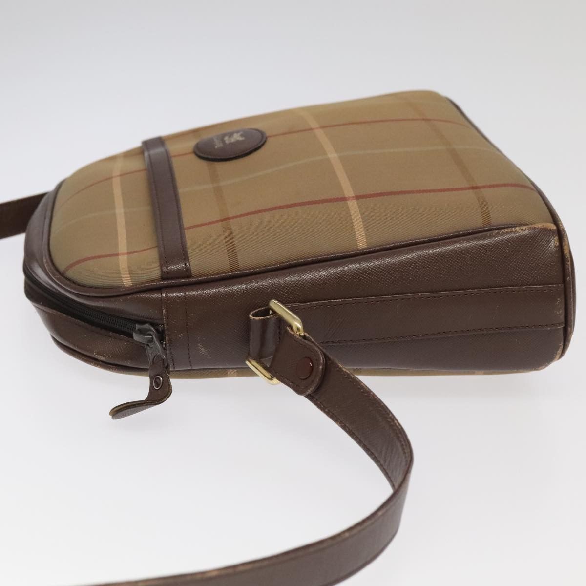 Burberry Nova Check Beige Canvas Shoulder Bag (Pre-Owned) Size ONE SIZE - 4 Thumbnail